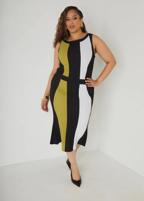 Colorblock Midaxi Sheath Dress sold by Ashley Stewart