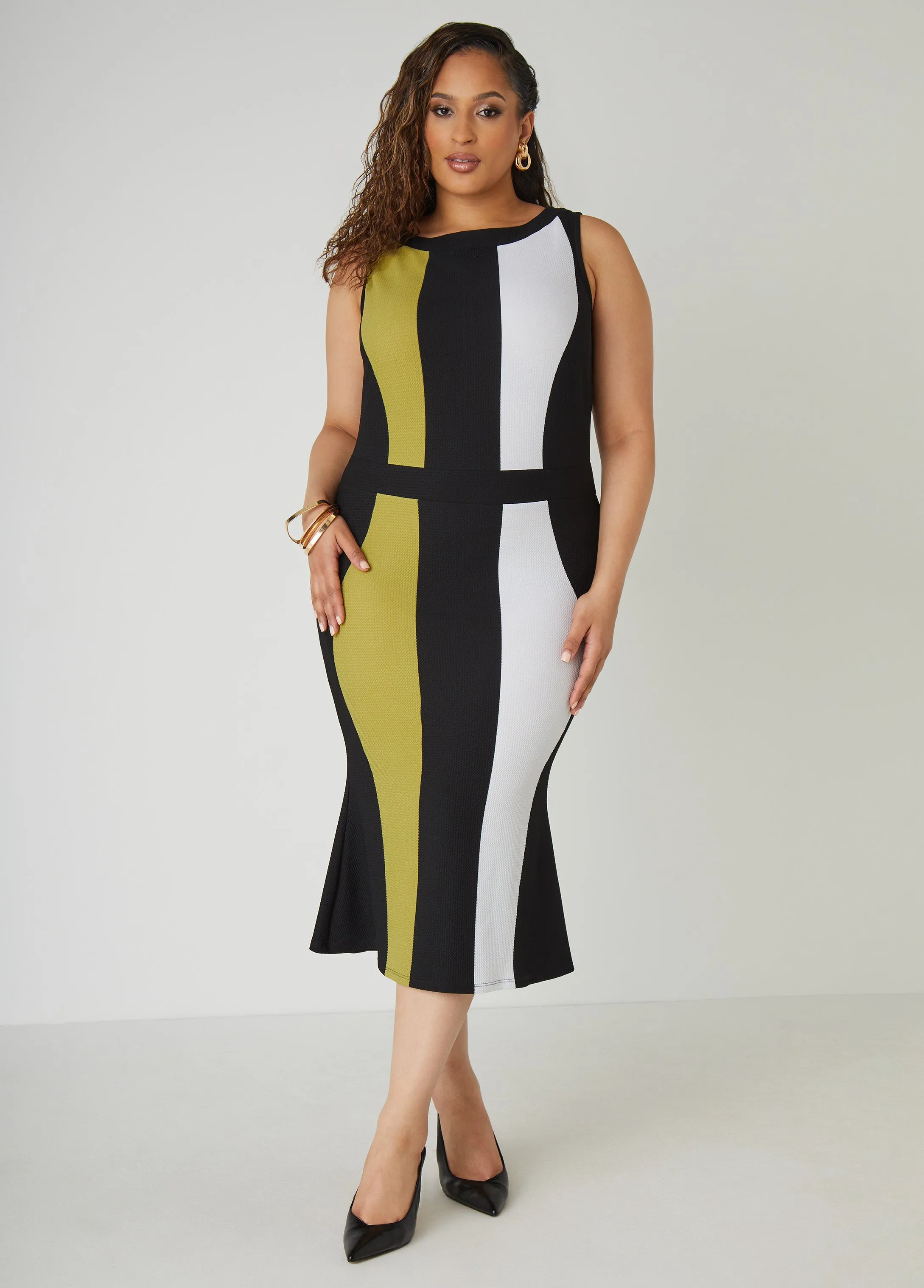 Colorblock Midaxi Sheath Dress sold by Ashley Stewart product image thumbnail 3