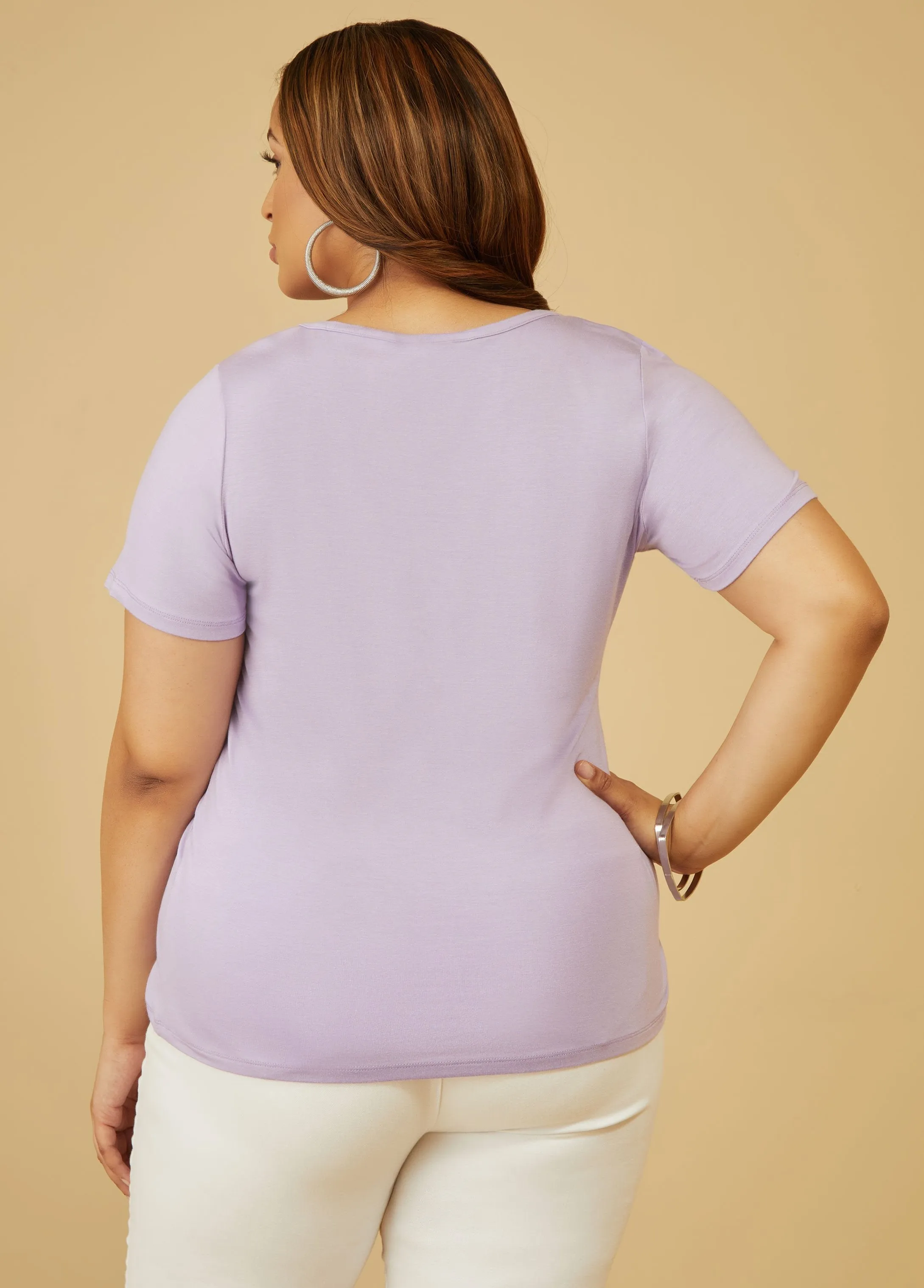 Basic Stretch Jersey Tee sold by Ashley Stewart product image thumbnail 5