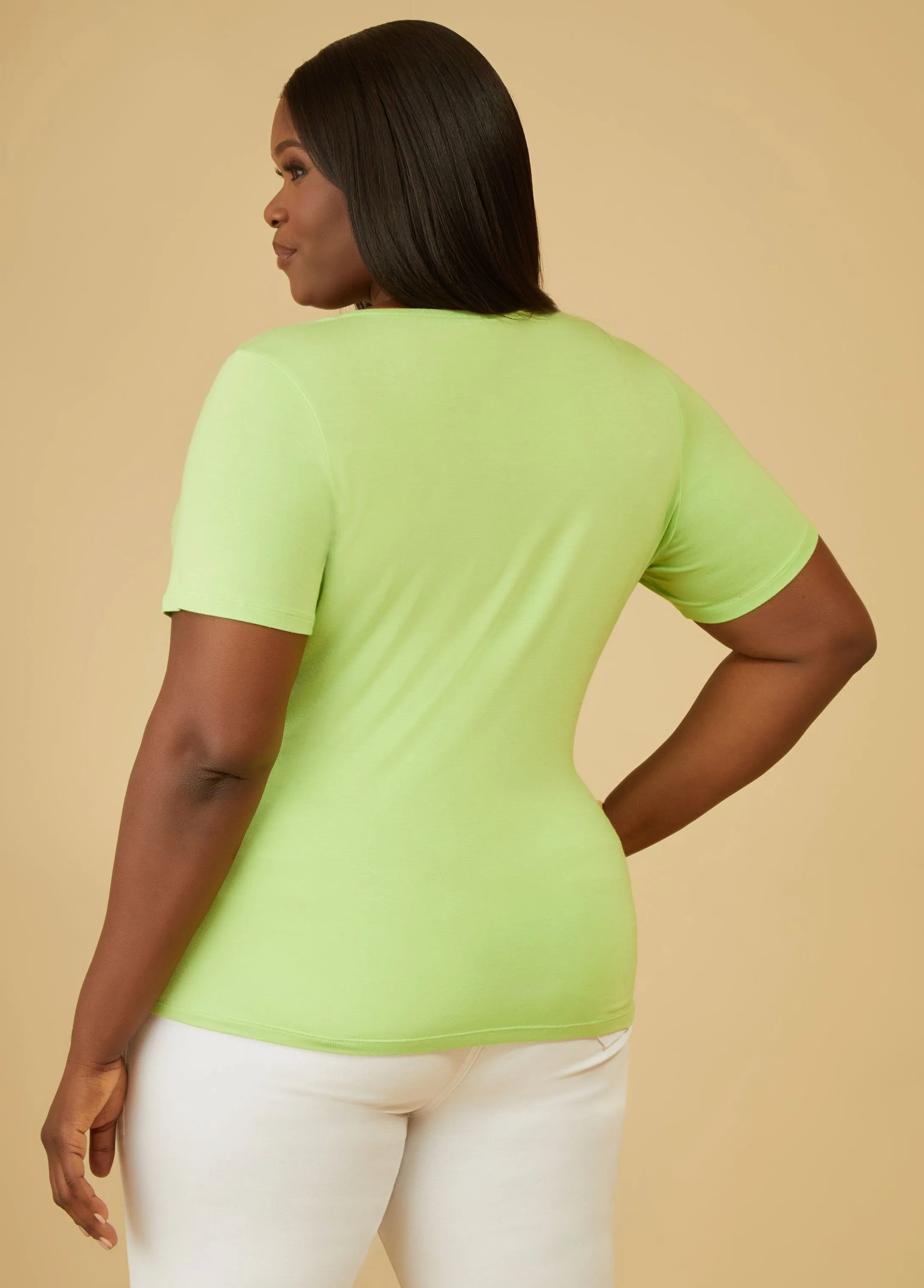 Basic Stretch Jersey Tee sold by Ashley Stewart product image thumbnail 2