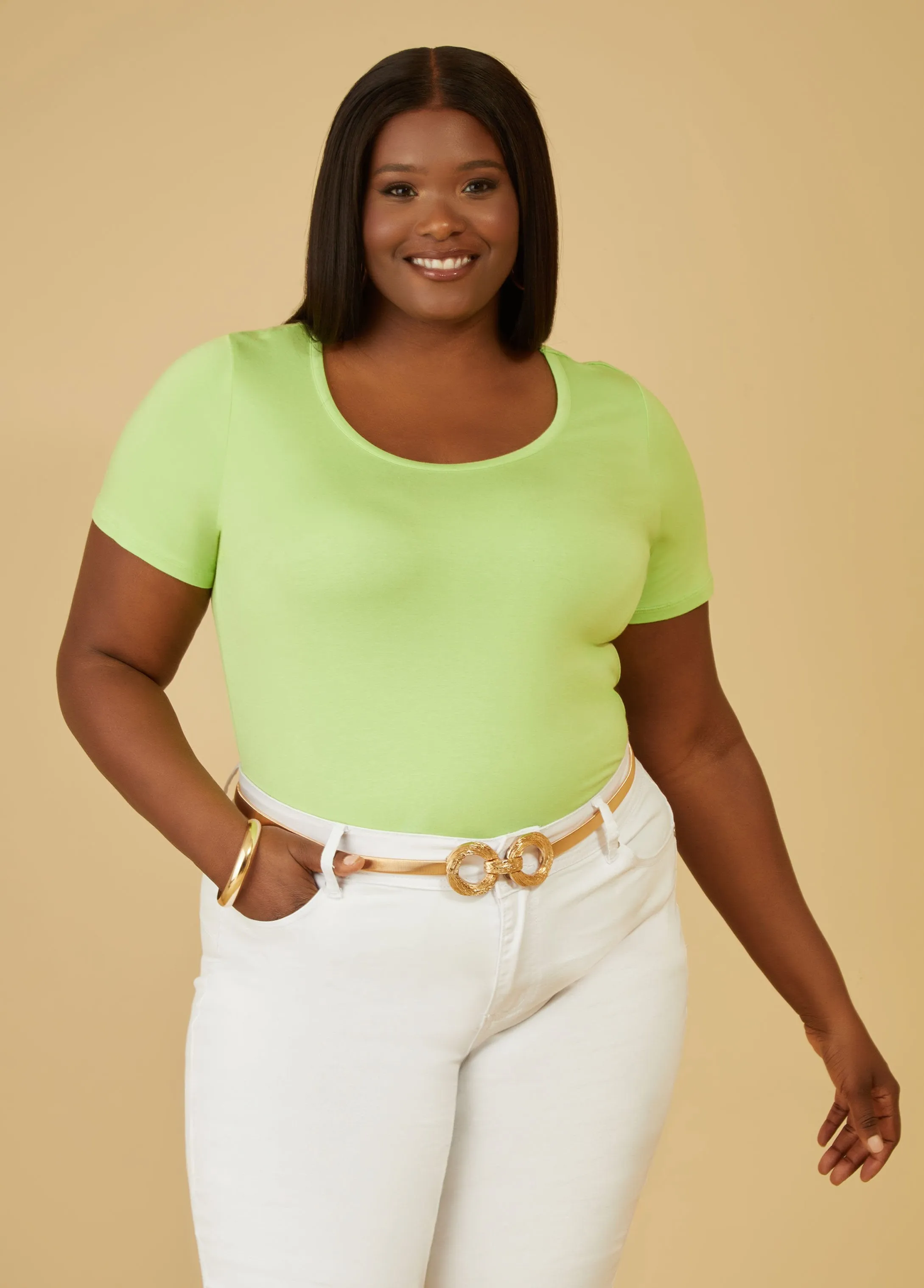 Basic Stretch Jersey Tee sold by Ashley Stewart product image thumbnail 3