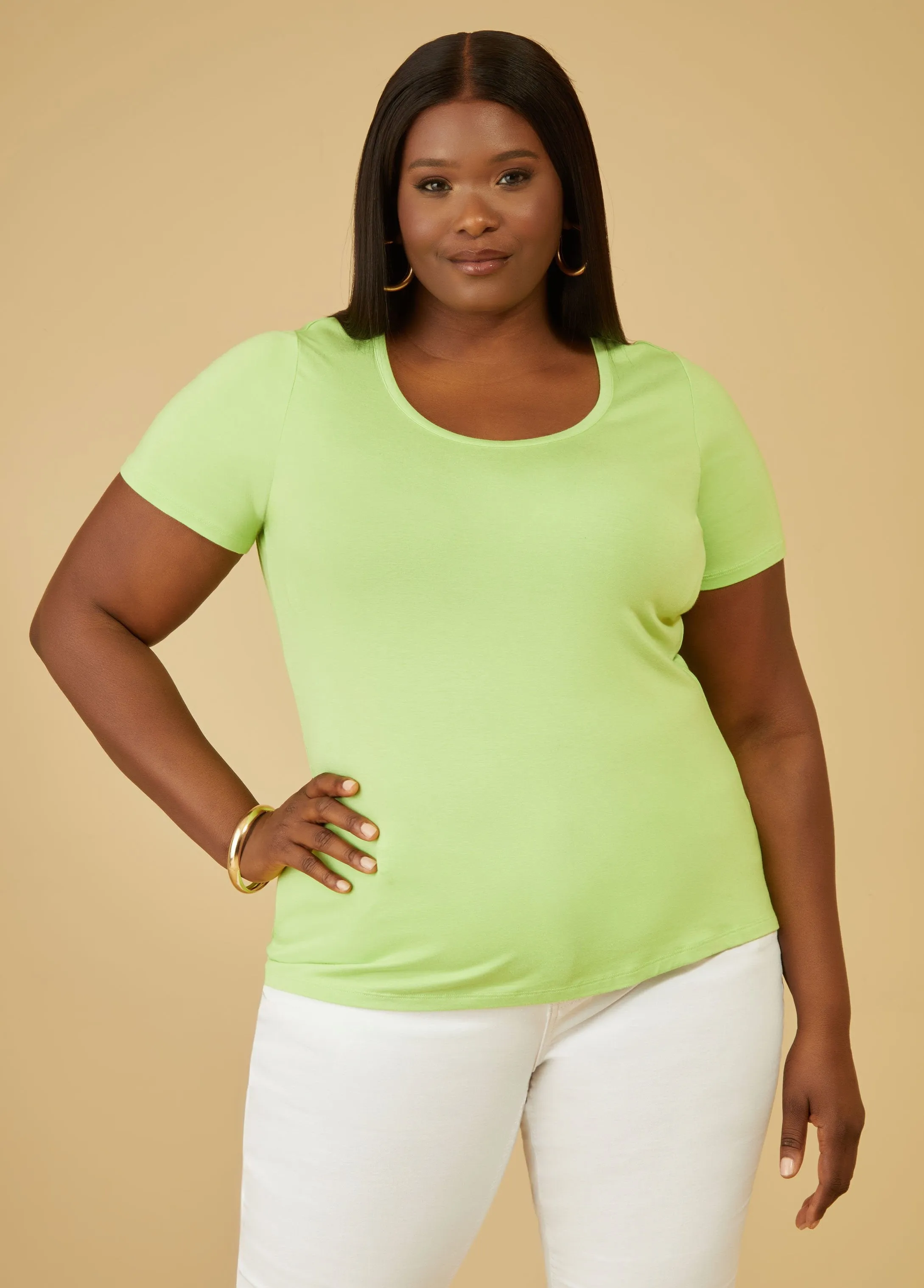 Basic Stretch Jersey Tee sold by Ashley Stewart