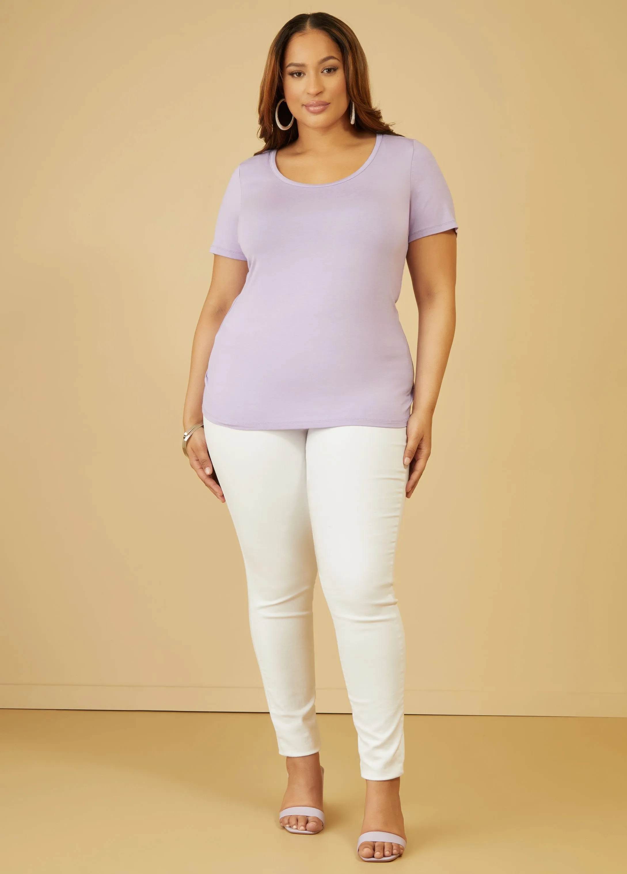 Basic Stretch Jersey Tee sold by Ashley Stewart product image thumbnail 4
