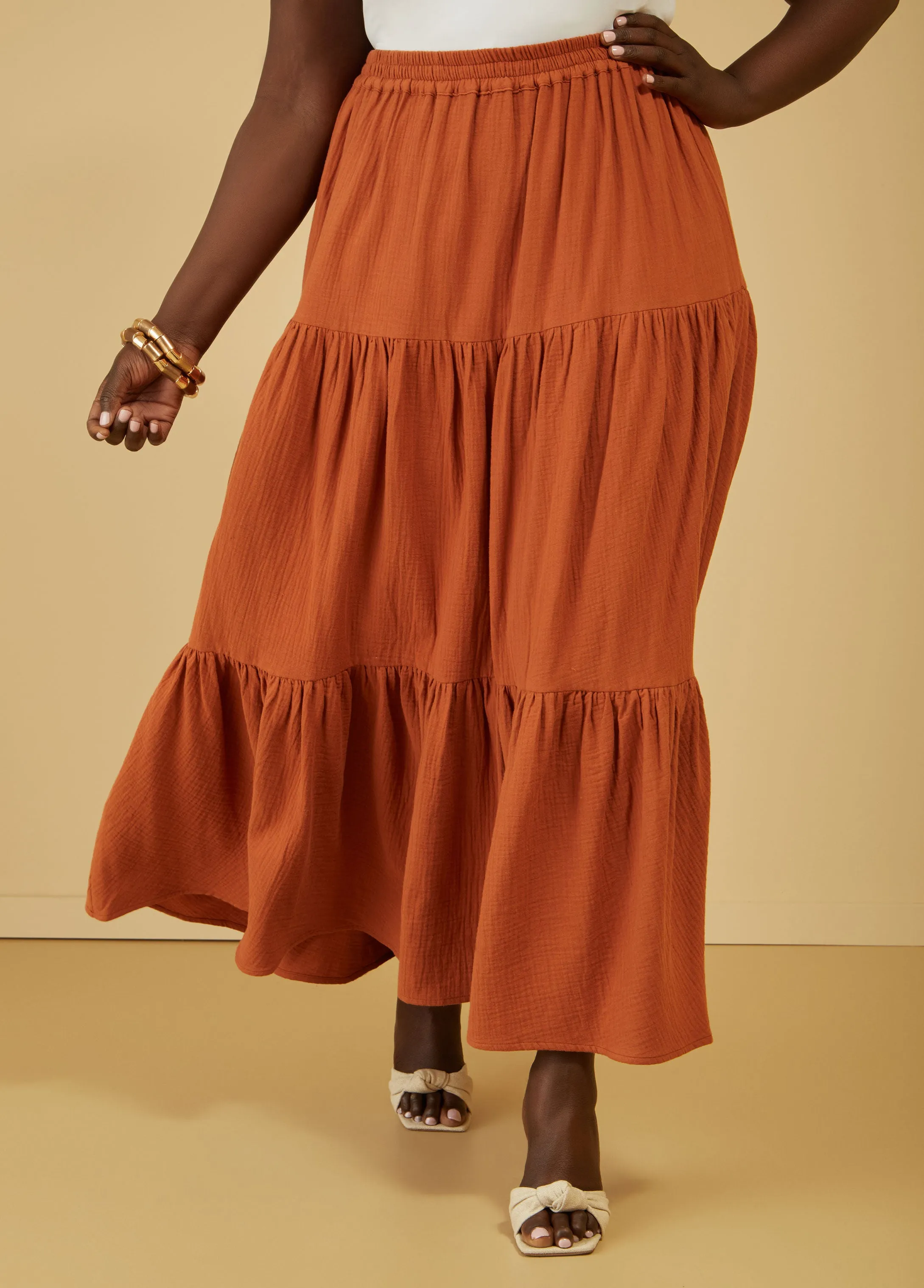 Cotton Gauze Maxi Skirt sold by Ashley Stewart product image thumbnail 3