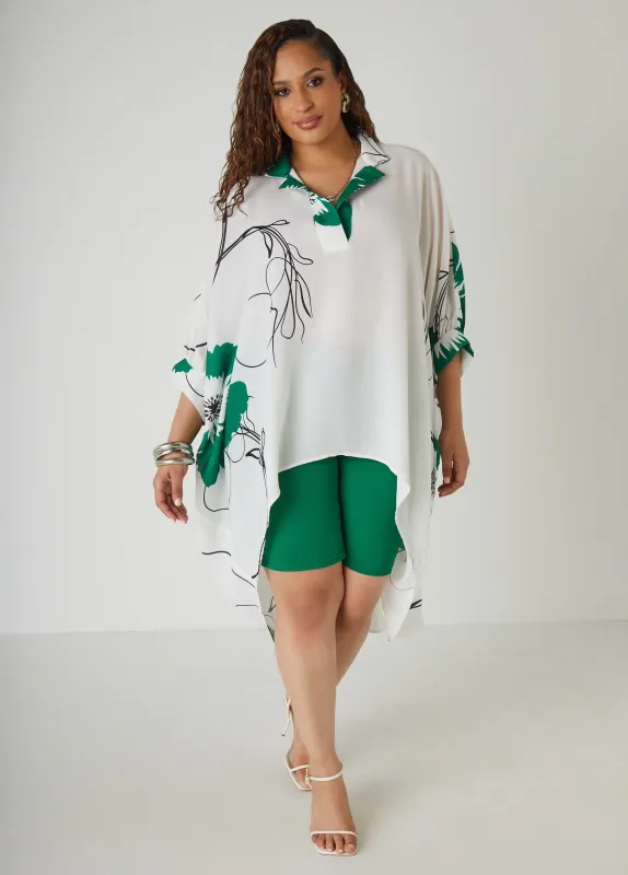 Oversized Floral Hi Low Blouse sold by Ashley Stewart