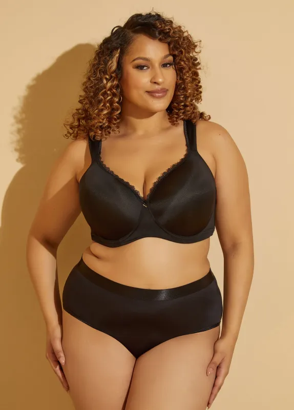 Satin Trimmed Hipster Panty sold by Ashley Stewart