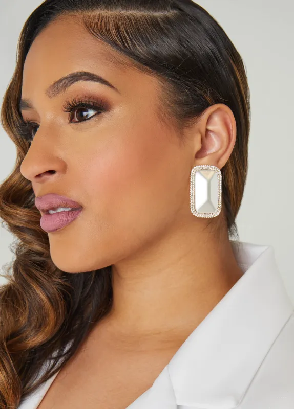 Stone And Crystal Clip On Earrings sold by Ashley Stewart