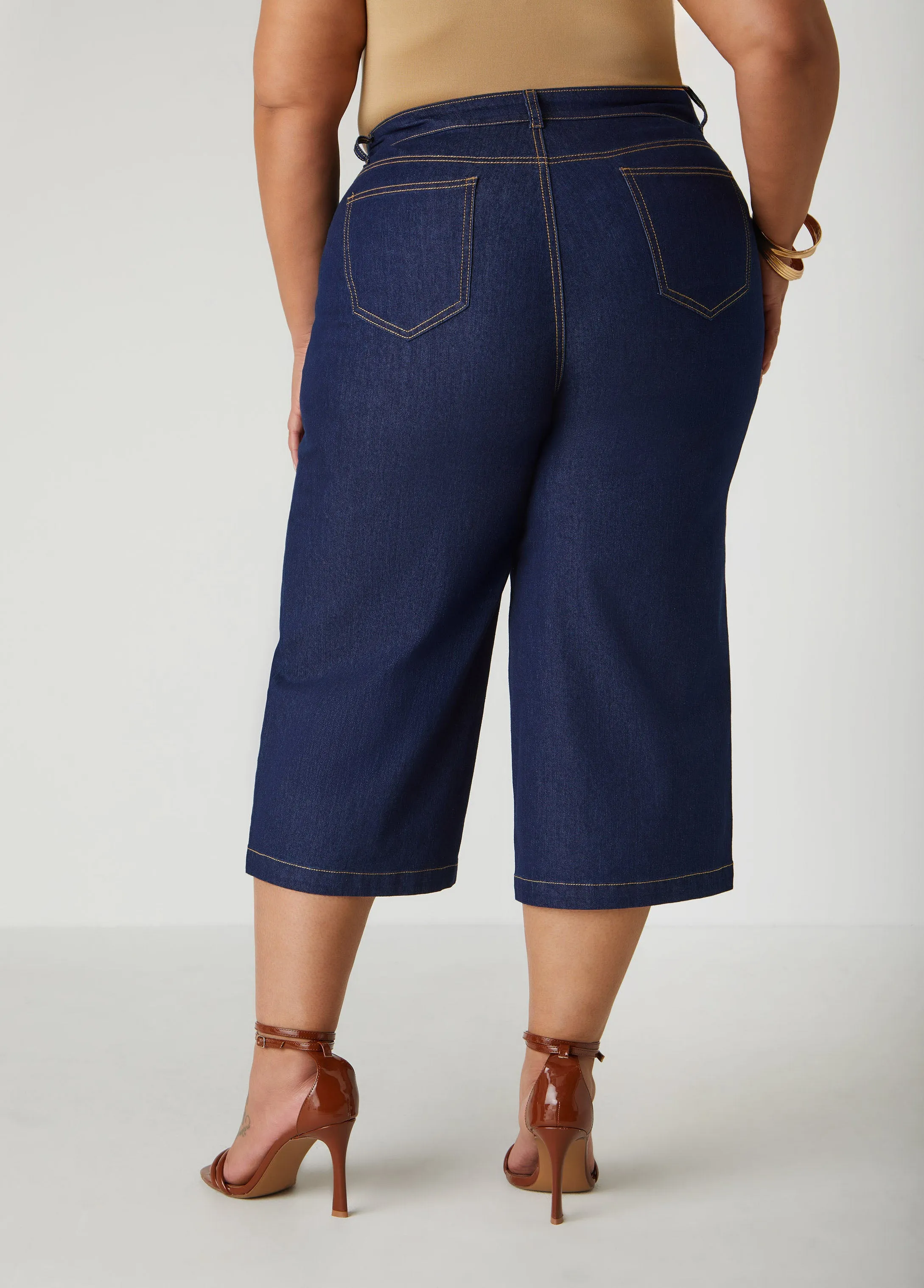 Embroidered Denim Capris sold by Ashley Stewart product image thumbnail 2