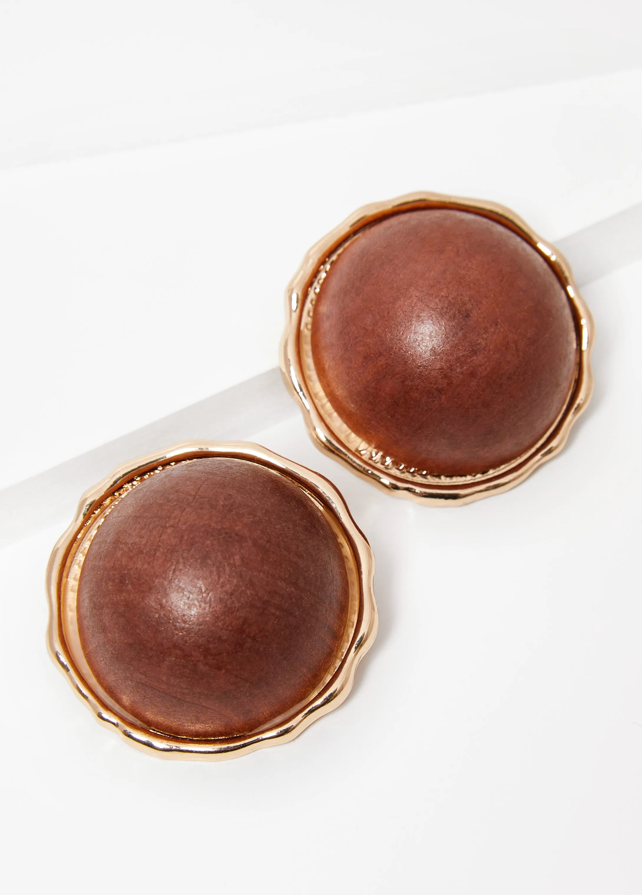 Wood Dome Stud Earrings sold by Ashley Stewart