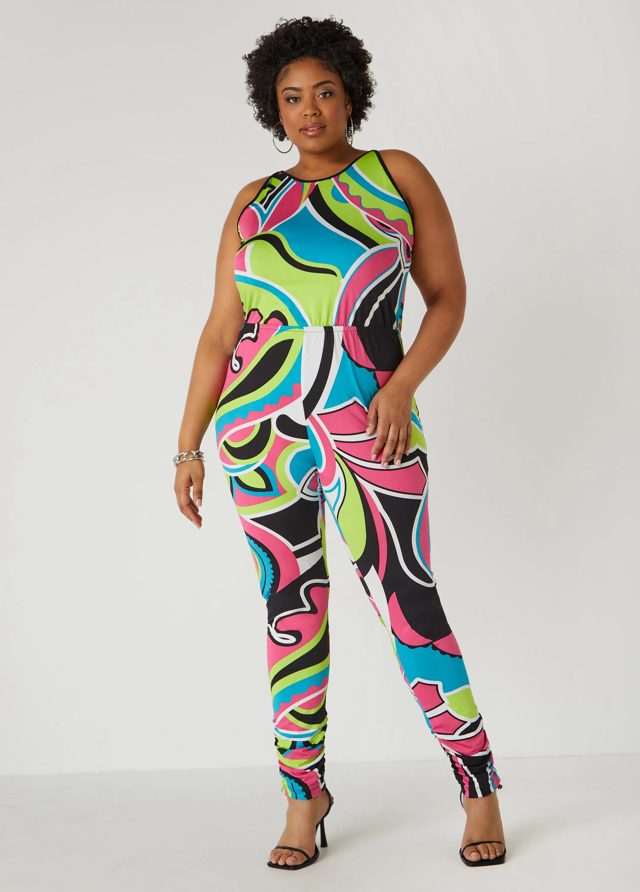 Abstract Print Joggers Jumpsuit sold by Ashley Stewart product image thumbnail 3