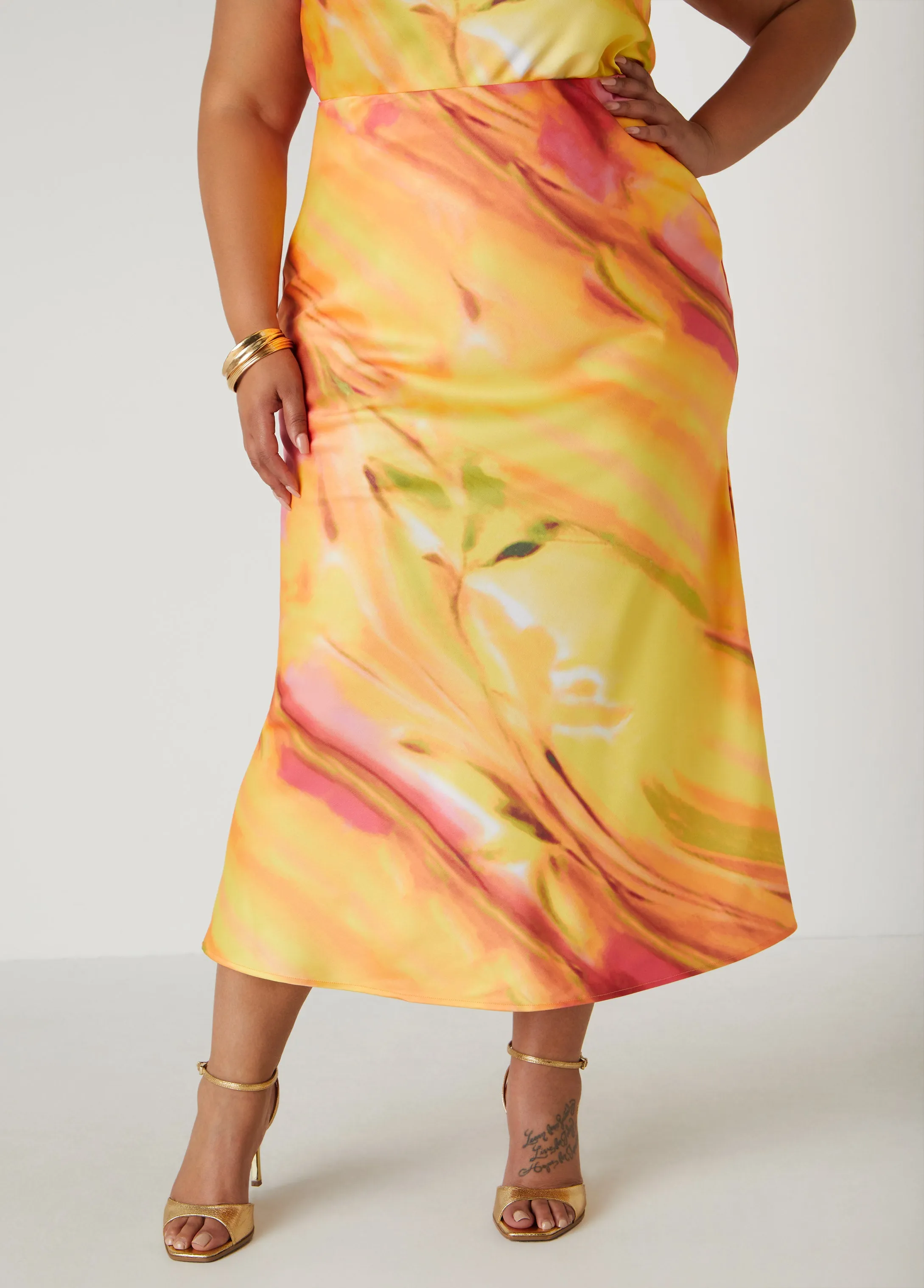 Tie Dyed Maxi Skirt sold by Ashley Stewart product image thumbnail 3