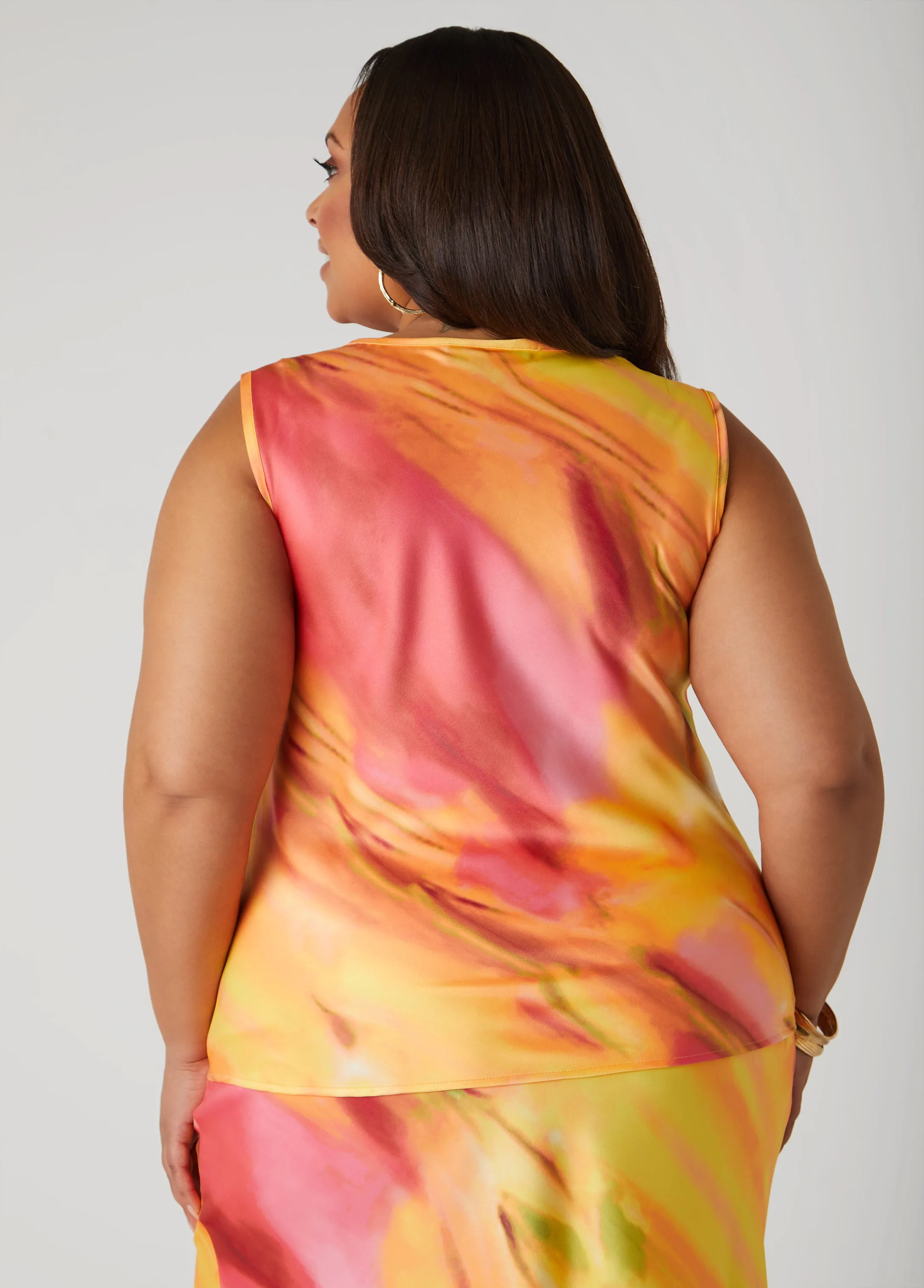 Tie Dyed Cowl Neck Tank sold by Ashley Stewart product image thumbnail 2
