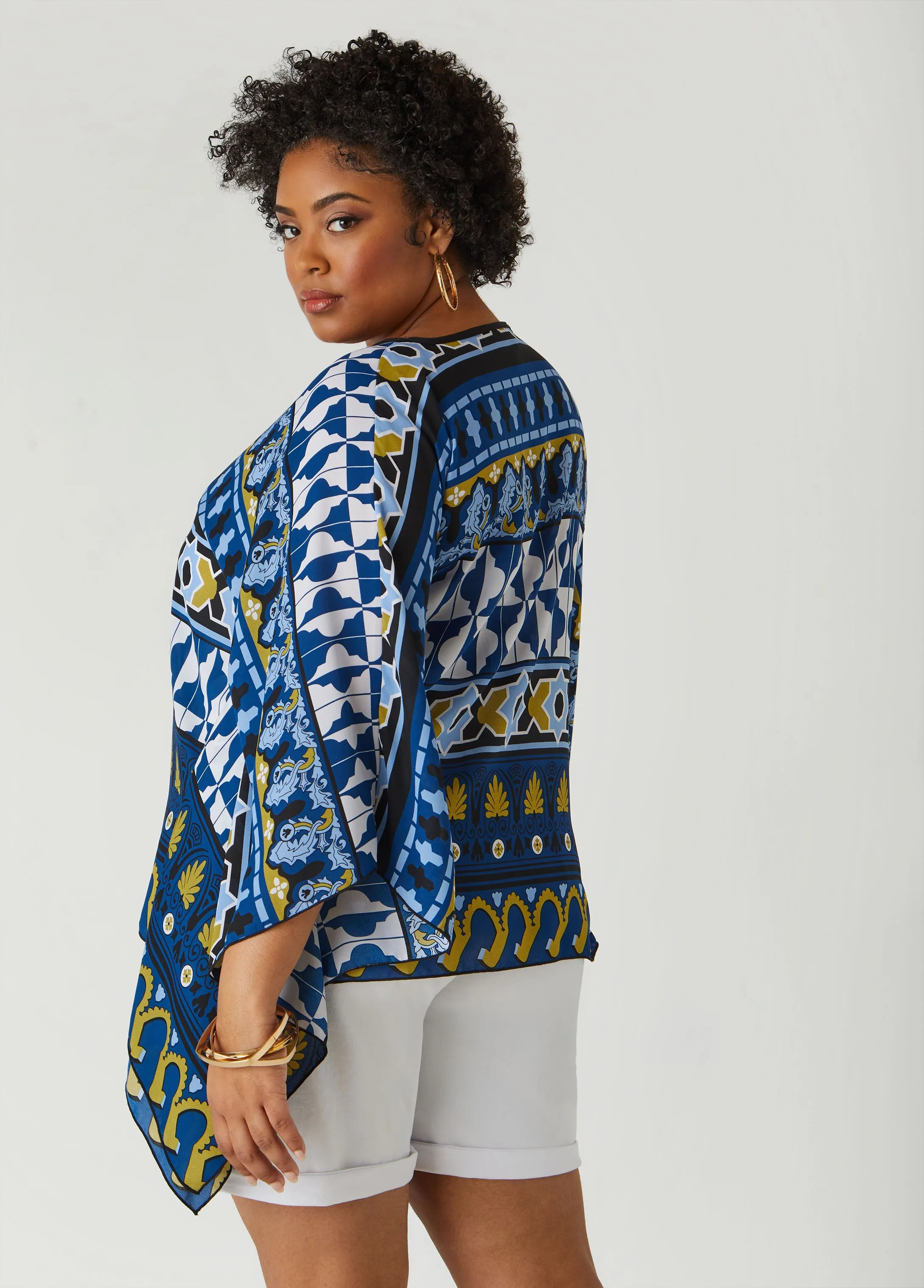 Geo Print Crepe Tunic sold by Ashley Stewart product image thumbnail 2