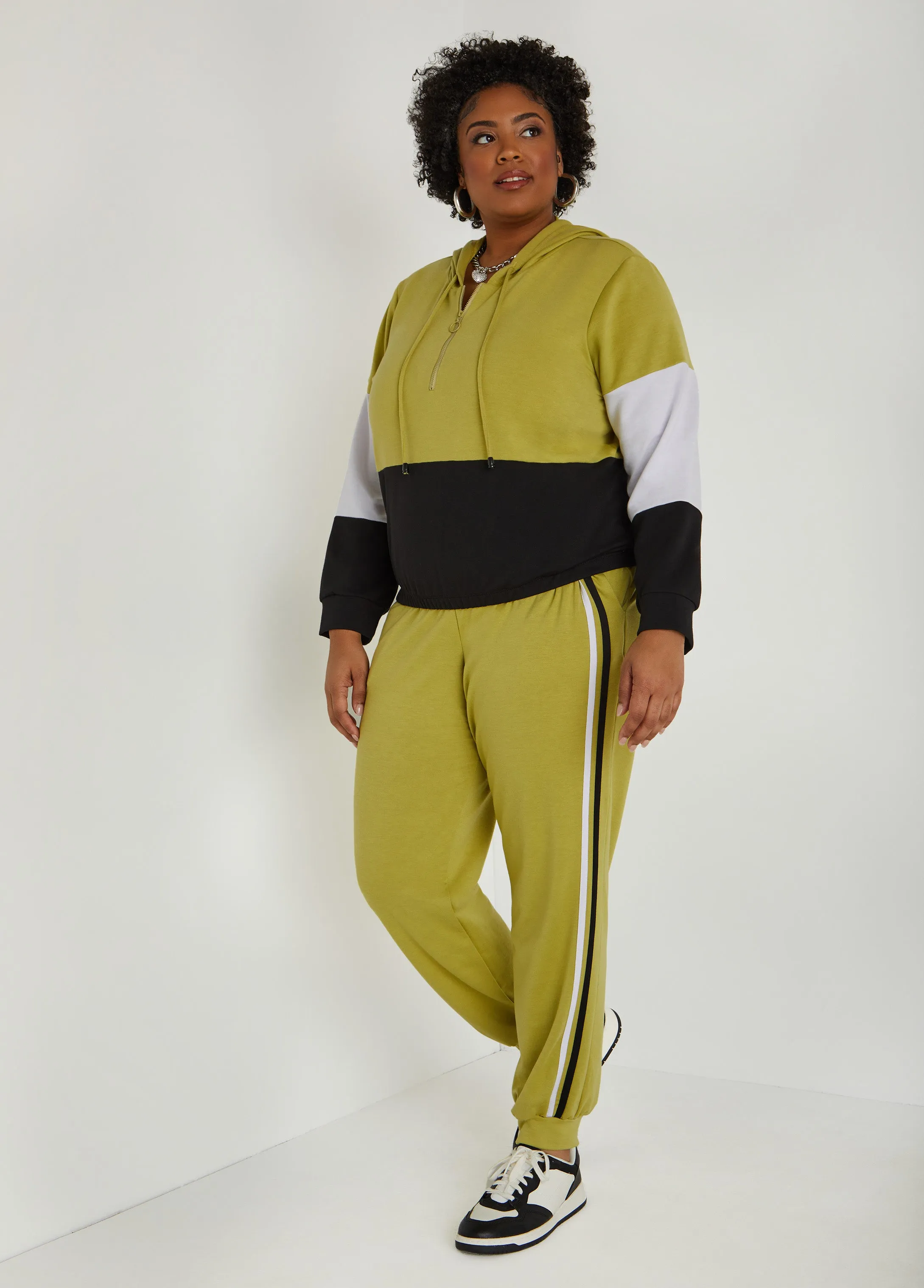 Pull On Striped Joggers sold by Ashley Stewart