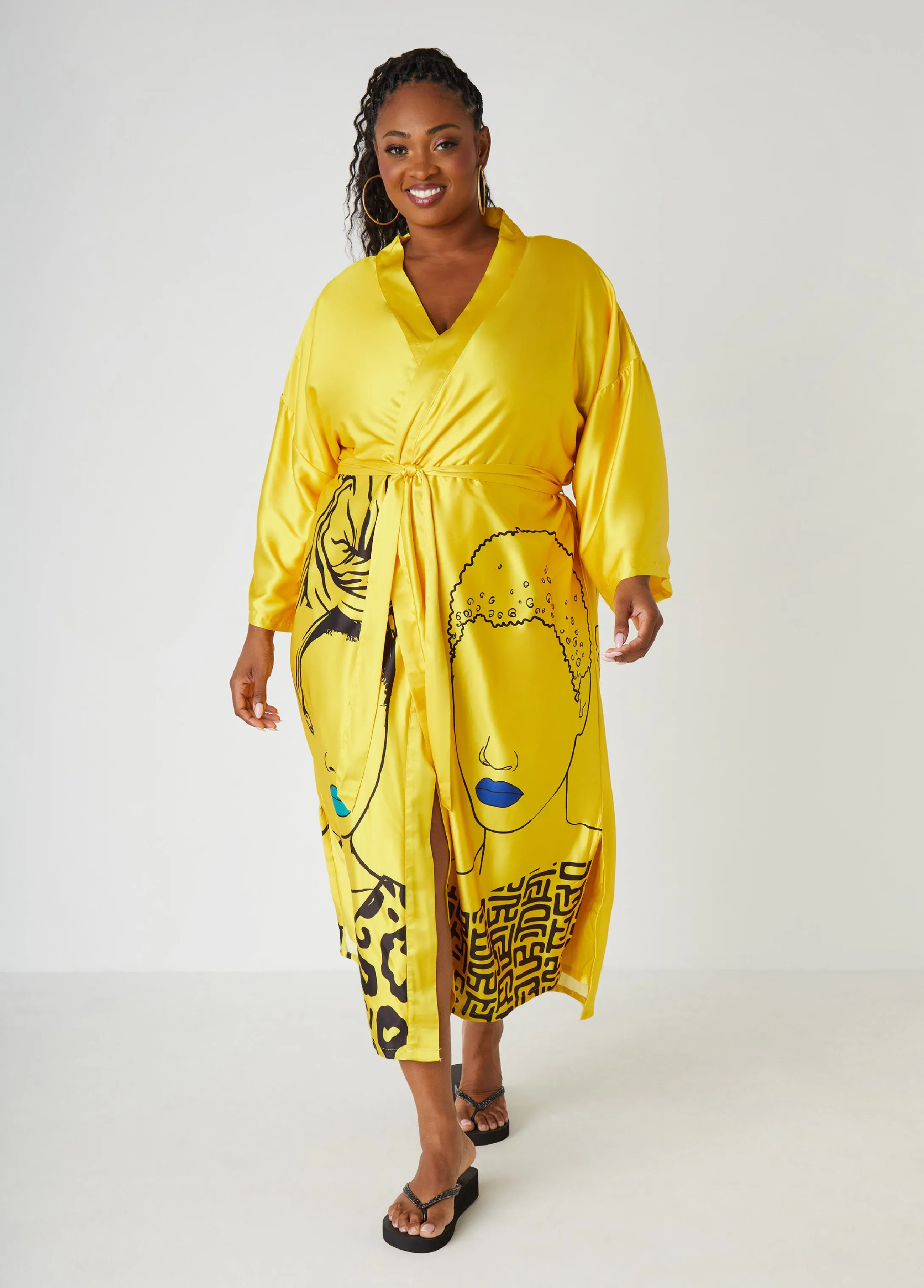 Pardon My Fro™ Mahogany Kimono sold by Ashley Stewart