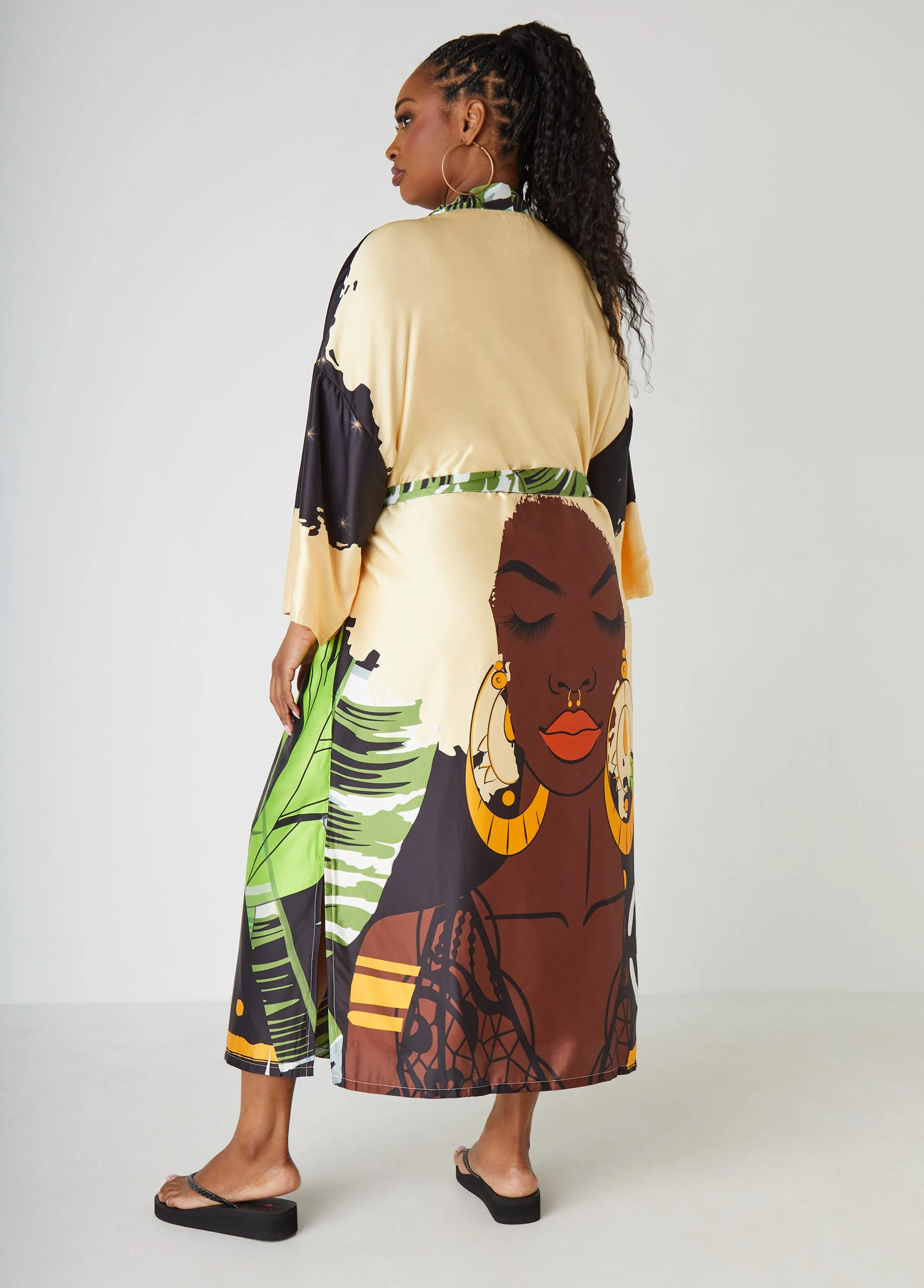 Pardon My Fro™ Ziggy Kimono sold by Ashley Stewart product image thumbnail 2