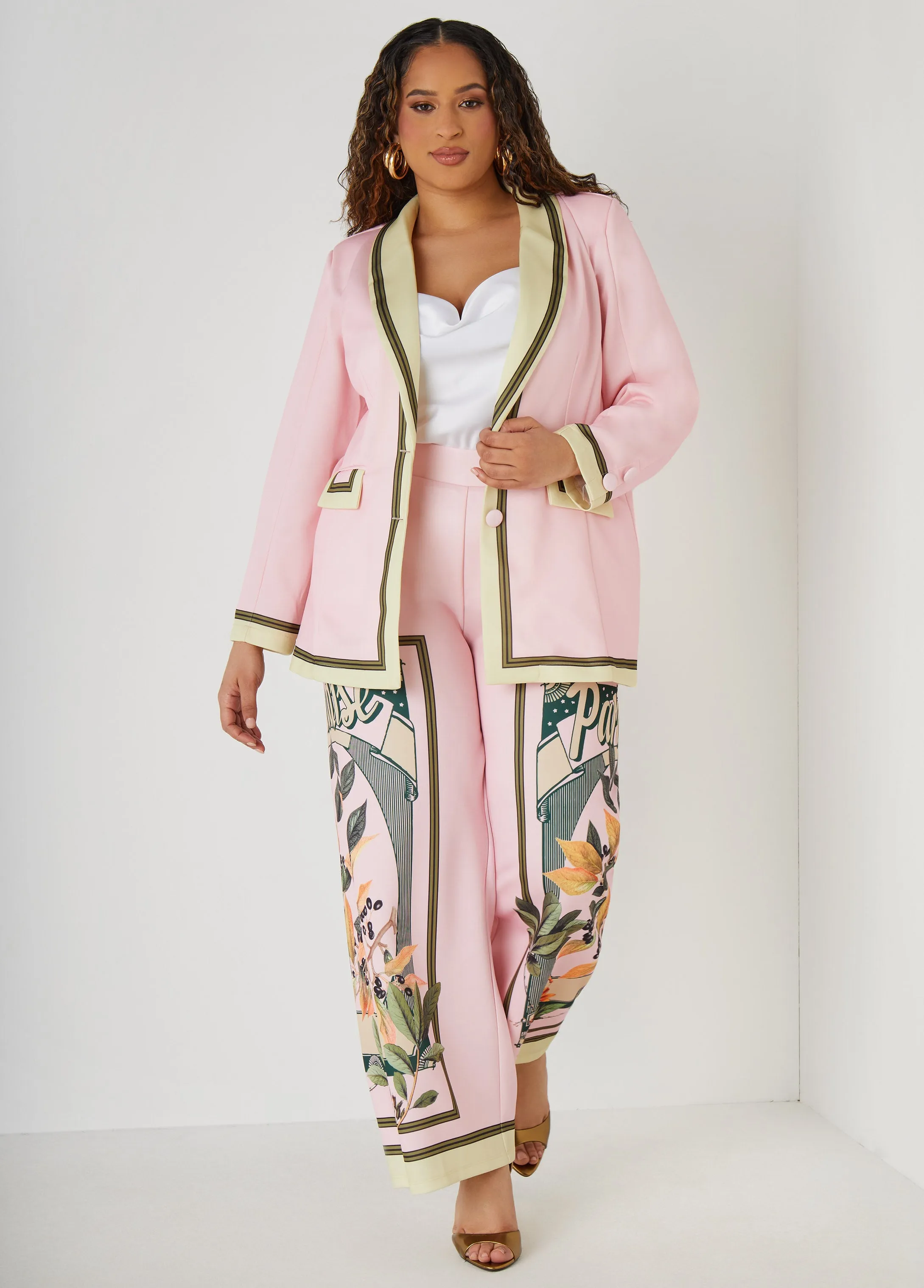 Striped Shawl Collar Blazer sold by Ashley Stewart product image thumbnail 3