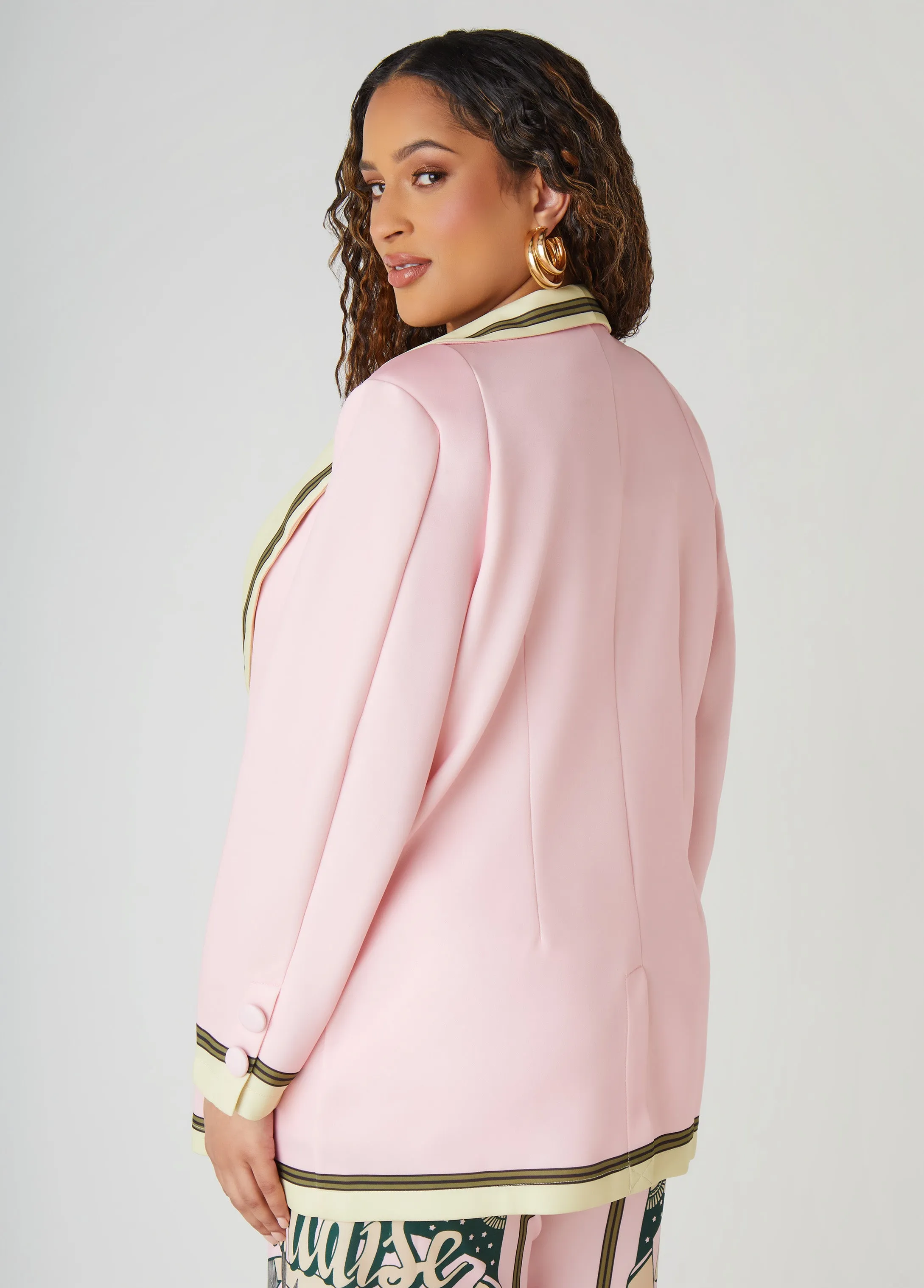 Striped Shawl Collar Blazer sold by Ashley Stewart product image thumbnail 2