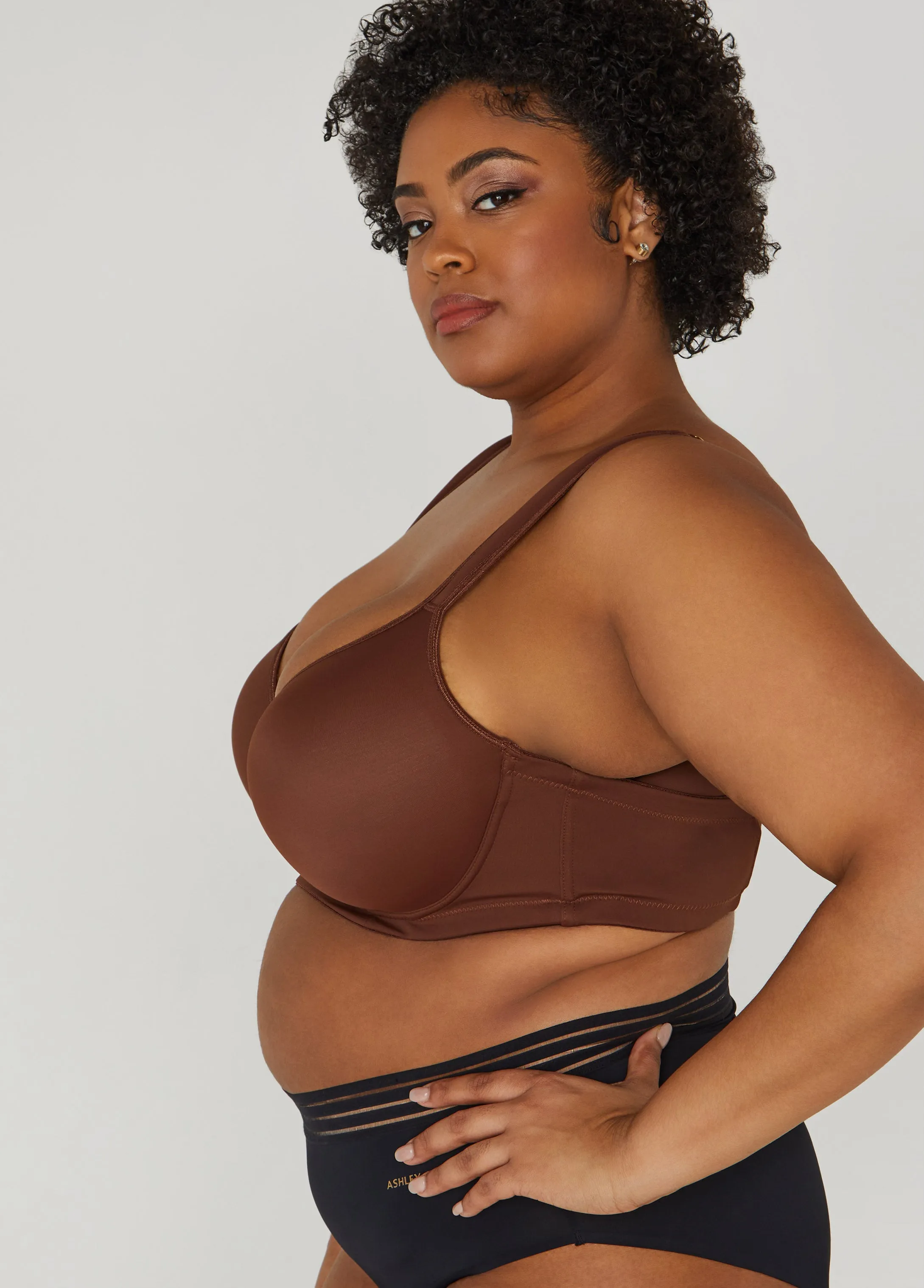 Smoothing Plunge Butterfly Bra sold by Ashley Stewart product image thumbnail 3
