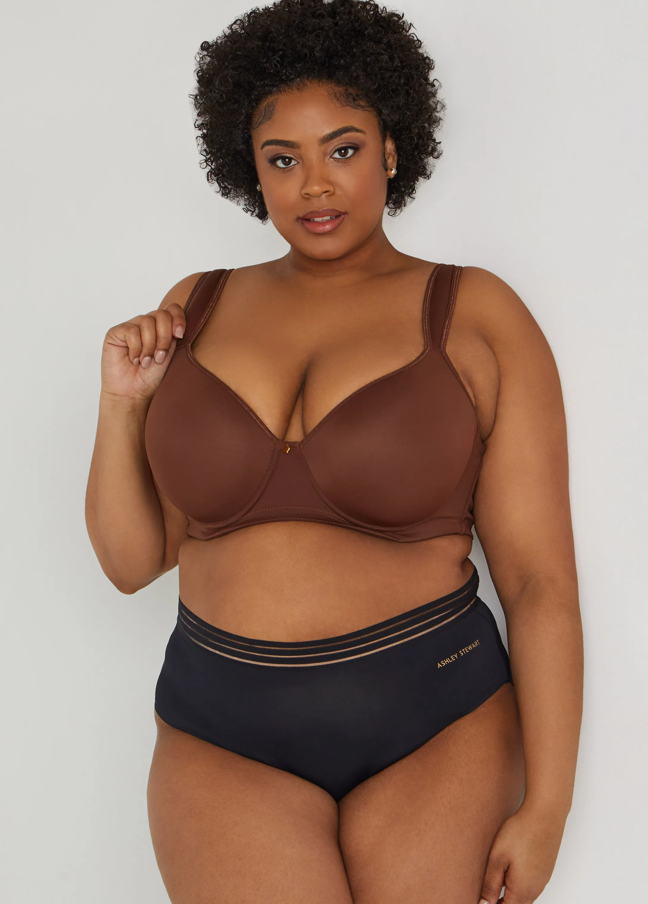 Smoothing Plunge Butterfly Bra sold by Ashley Stewart