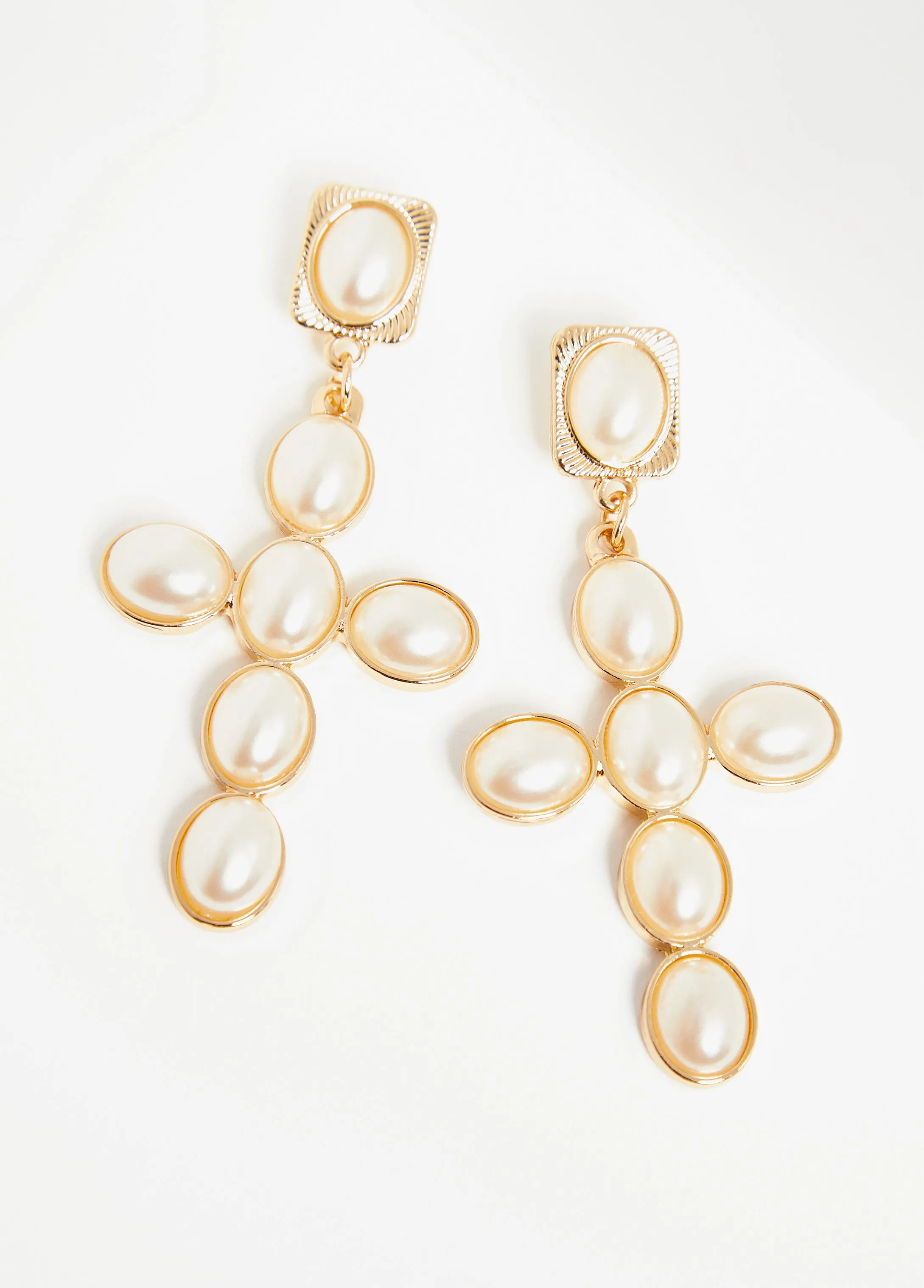 Pearl Cross Earrings sold by Ashley Stewart product image thumbnail 2