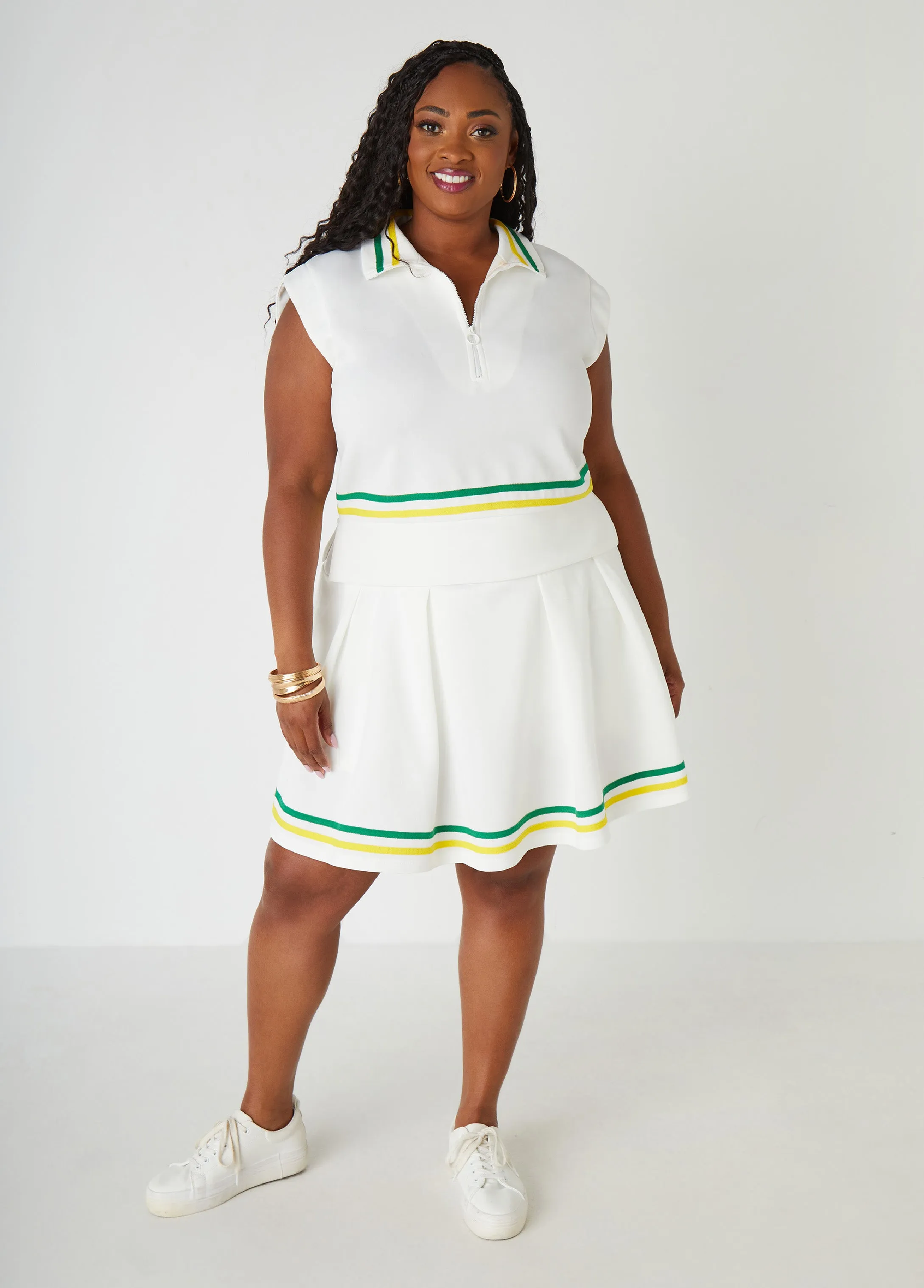 Striped Tennis Skort sold by Ashley Stewart product image thumbnail 3