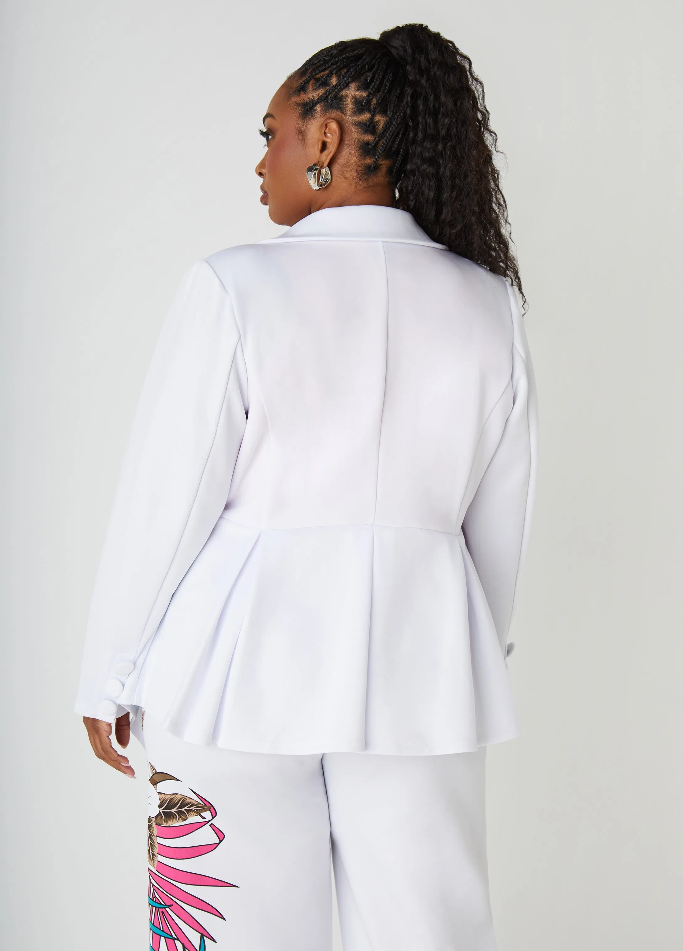 Pleated Peplum Blazer sold by Ashley Stewart product image thumbnail 2