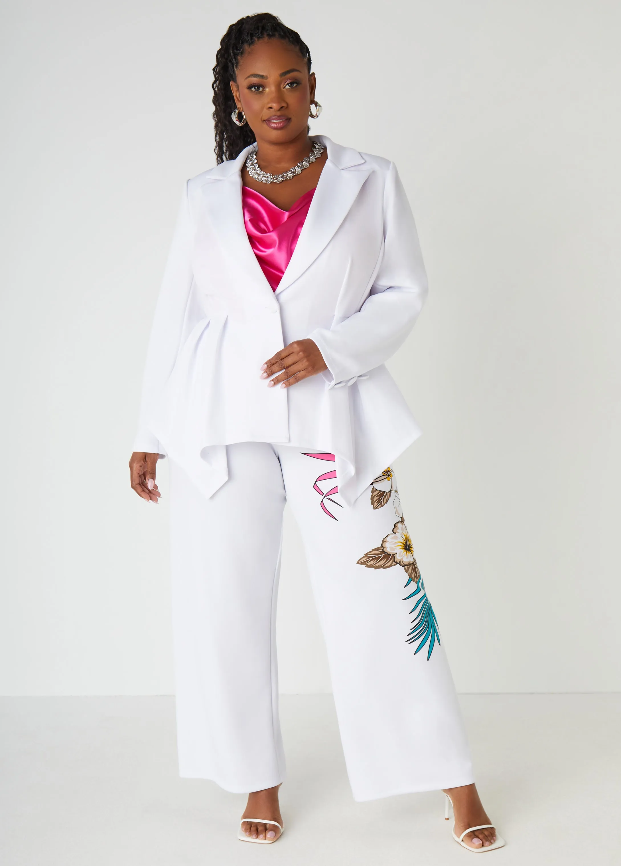 Pleated Peplum Blazer sold by Ashley Stewart product image thumbnail 3