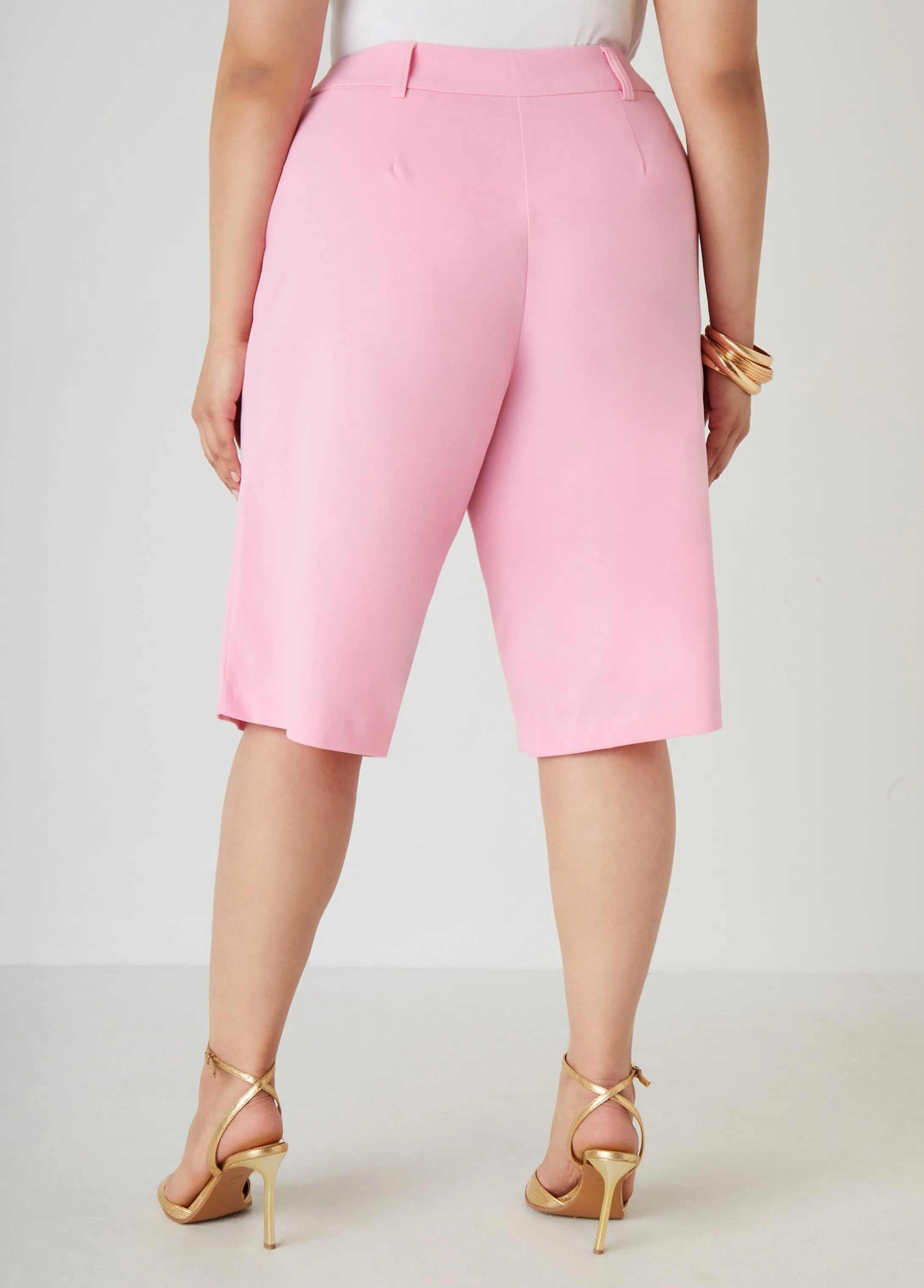 Pleated Crepe Shorts sold by Ashley Stewart product image thumbnail 5