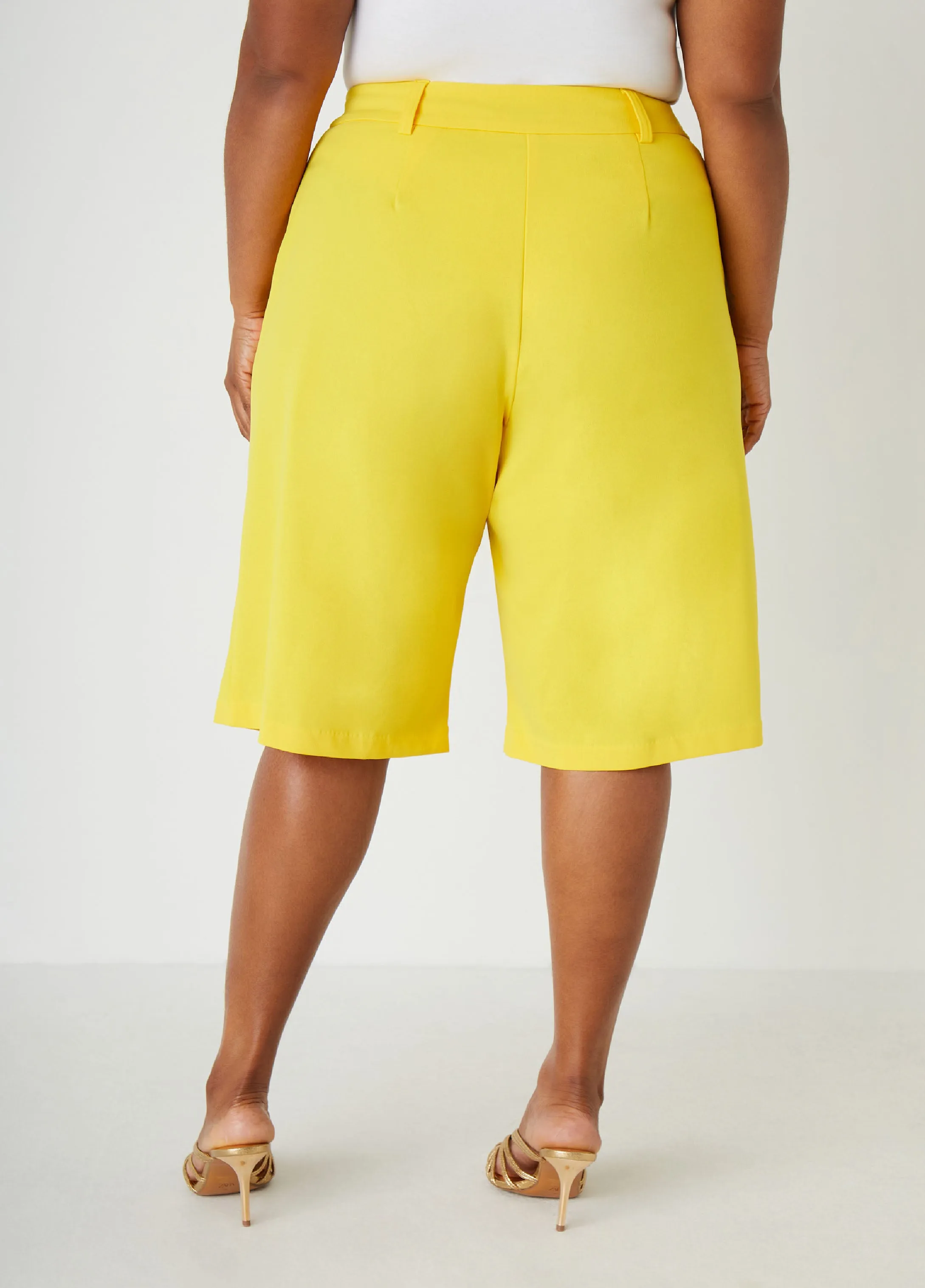 Pleated Crepe Shorts sold by Ashley Stewart product image thumbnail 2
