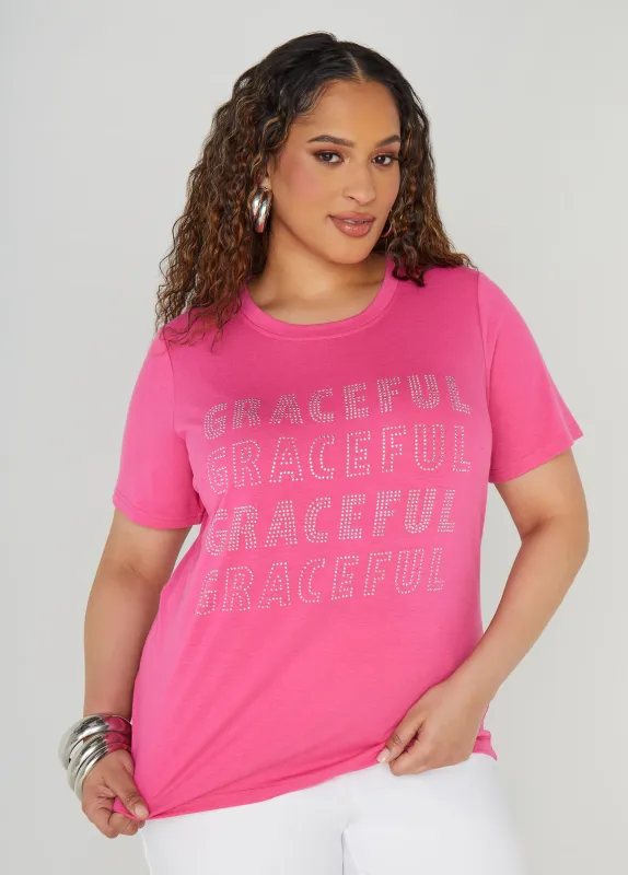 Studded Graceful Tee sold by Ashley Stewart