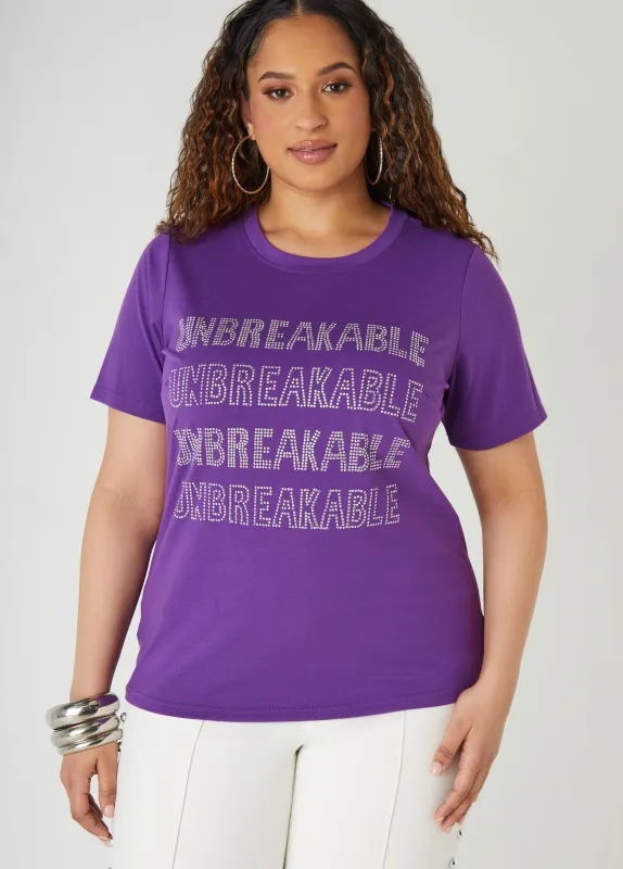 Studded Unbreakable Tee sold by Ashley Stewart