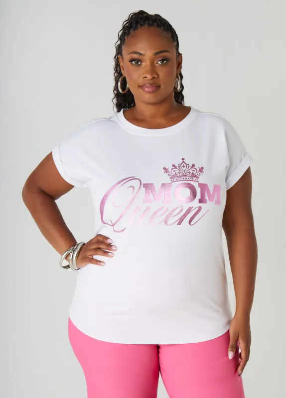 Metallic Mom Queen Graphic Tee sold by Ashley Stewart