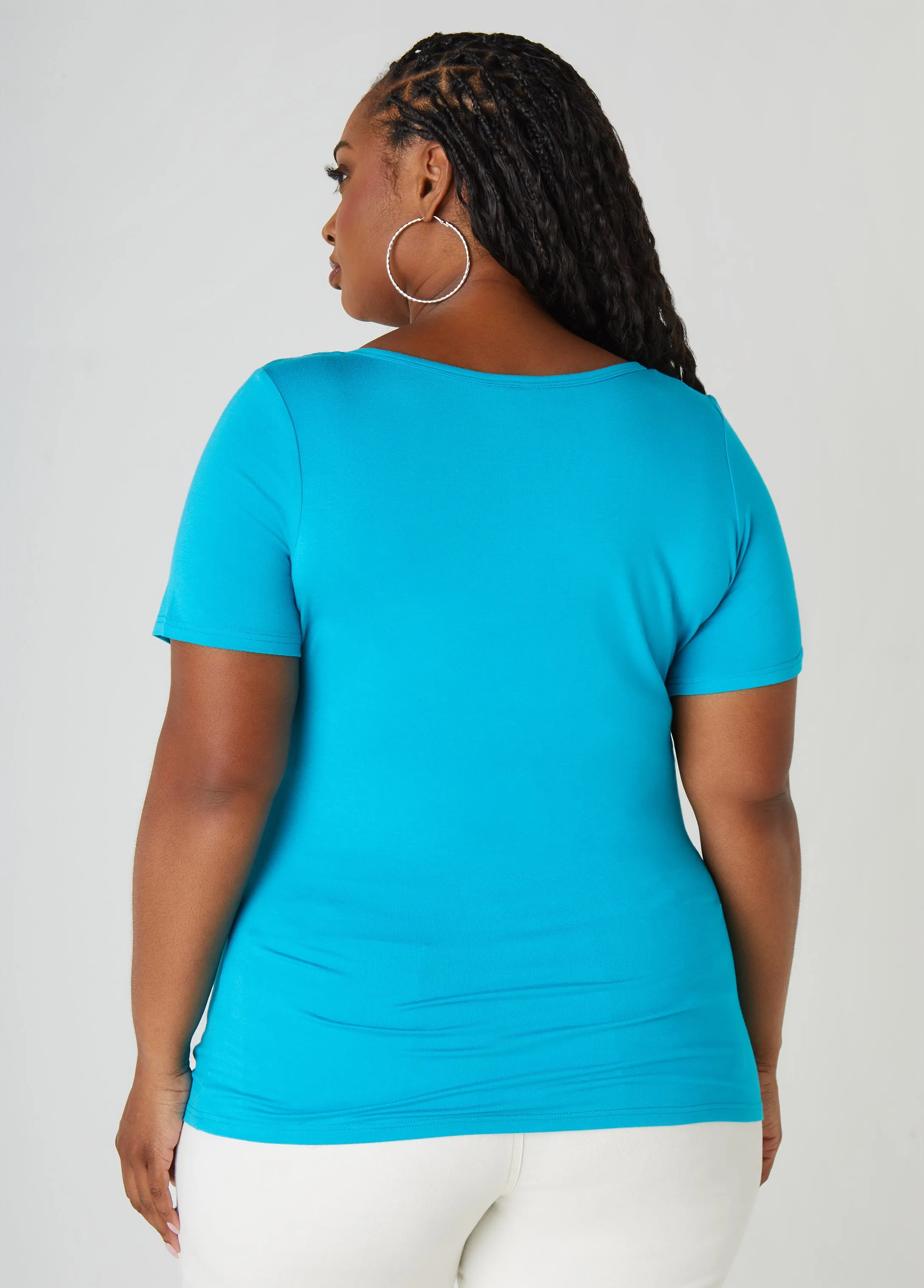 The Basic Scoop Neck Jersey Tee sold by Ashley Stewart product image thumbnail 5