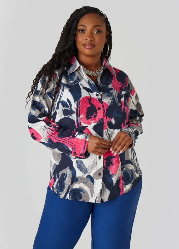 Floral Print Shirt sold by Ashley Stewart