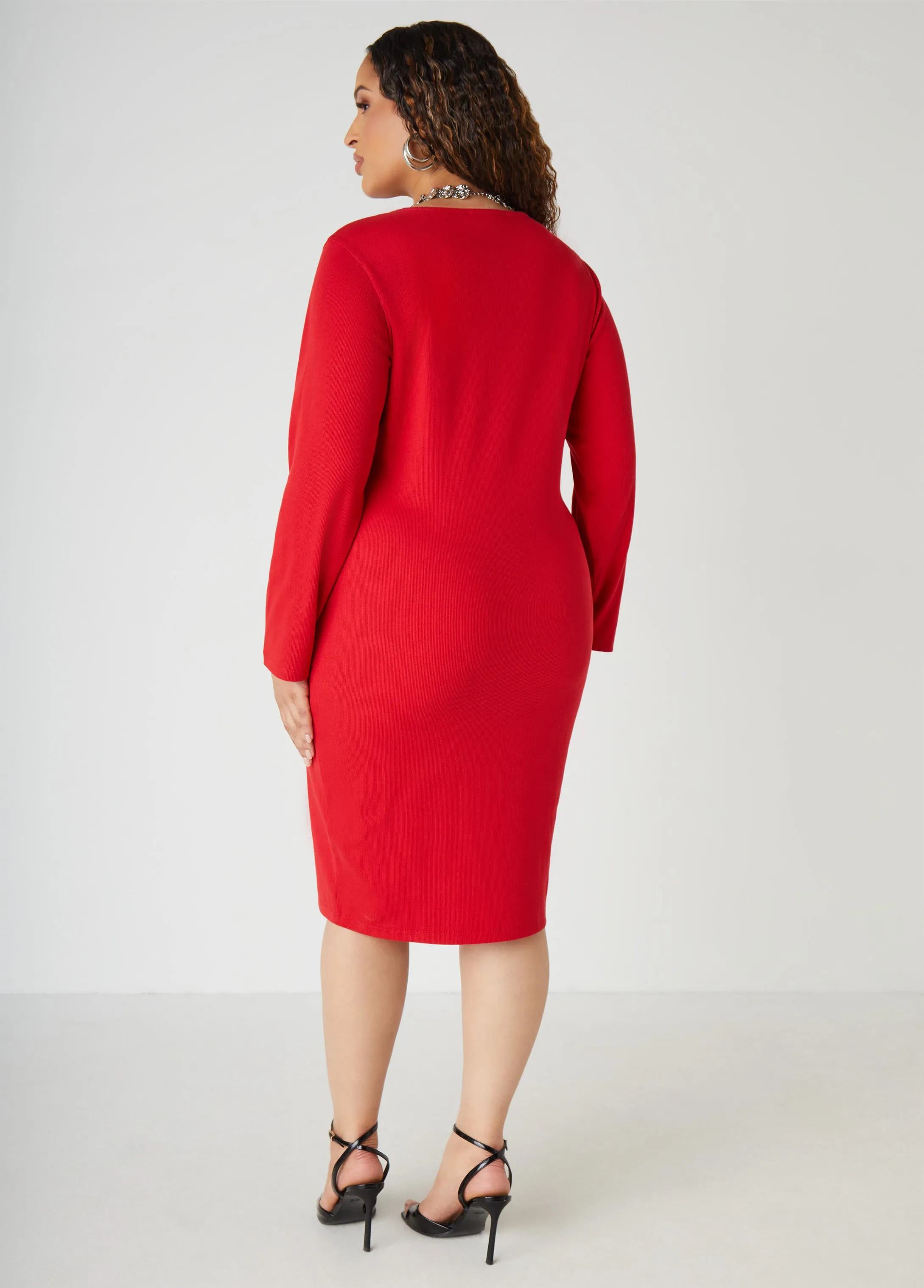 Ribbed Midi Bodycon Dress sold by Ashley Stewart product image thumbnail 5