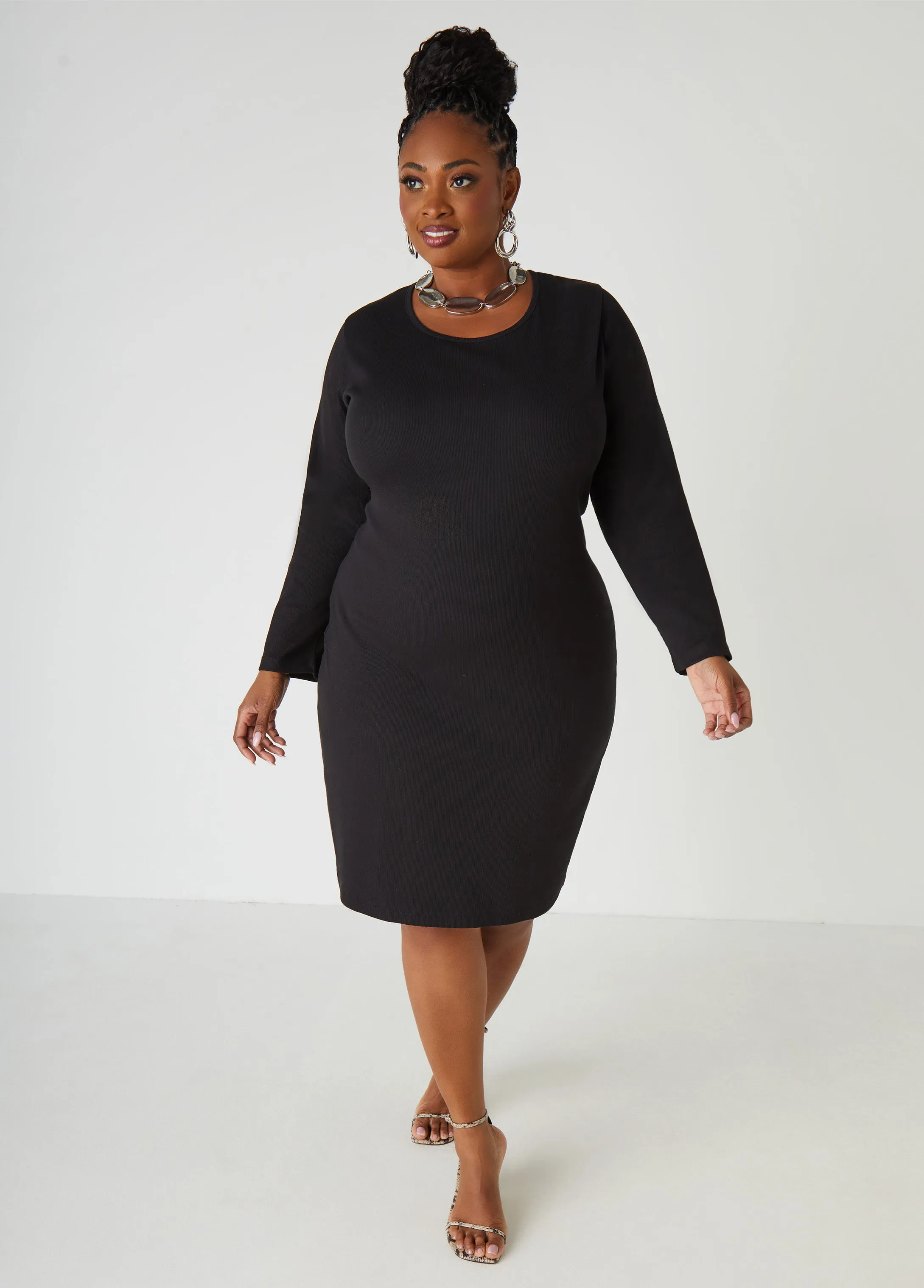 Ribbed Midi Bodycon Dress sold by Ashley Stewart product image thumbnail 3