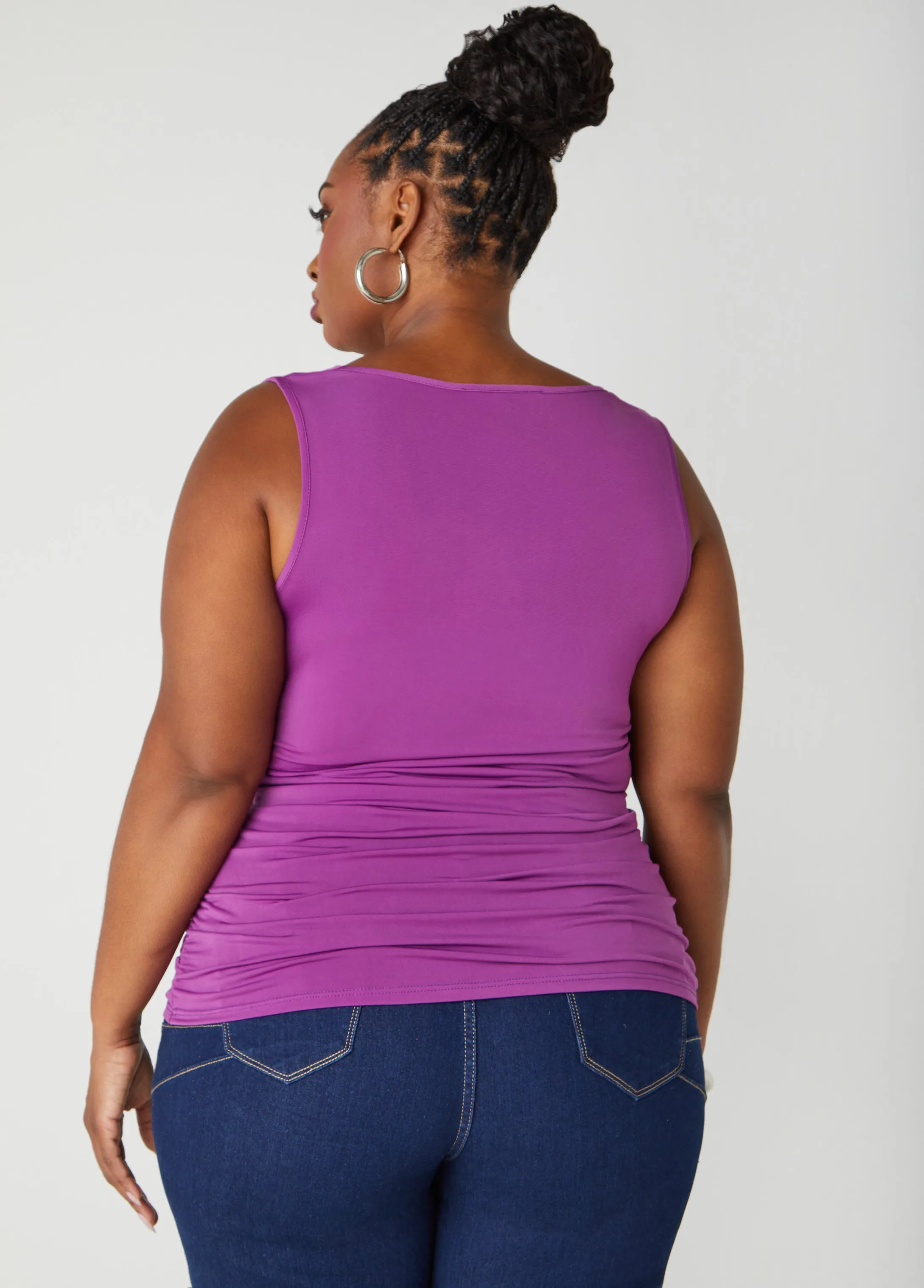 Cowl Neck Ruched Knit Top sold by Ashley Stewart product image thumbnail 2