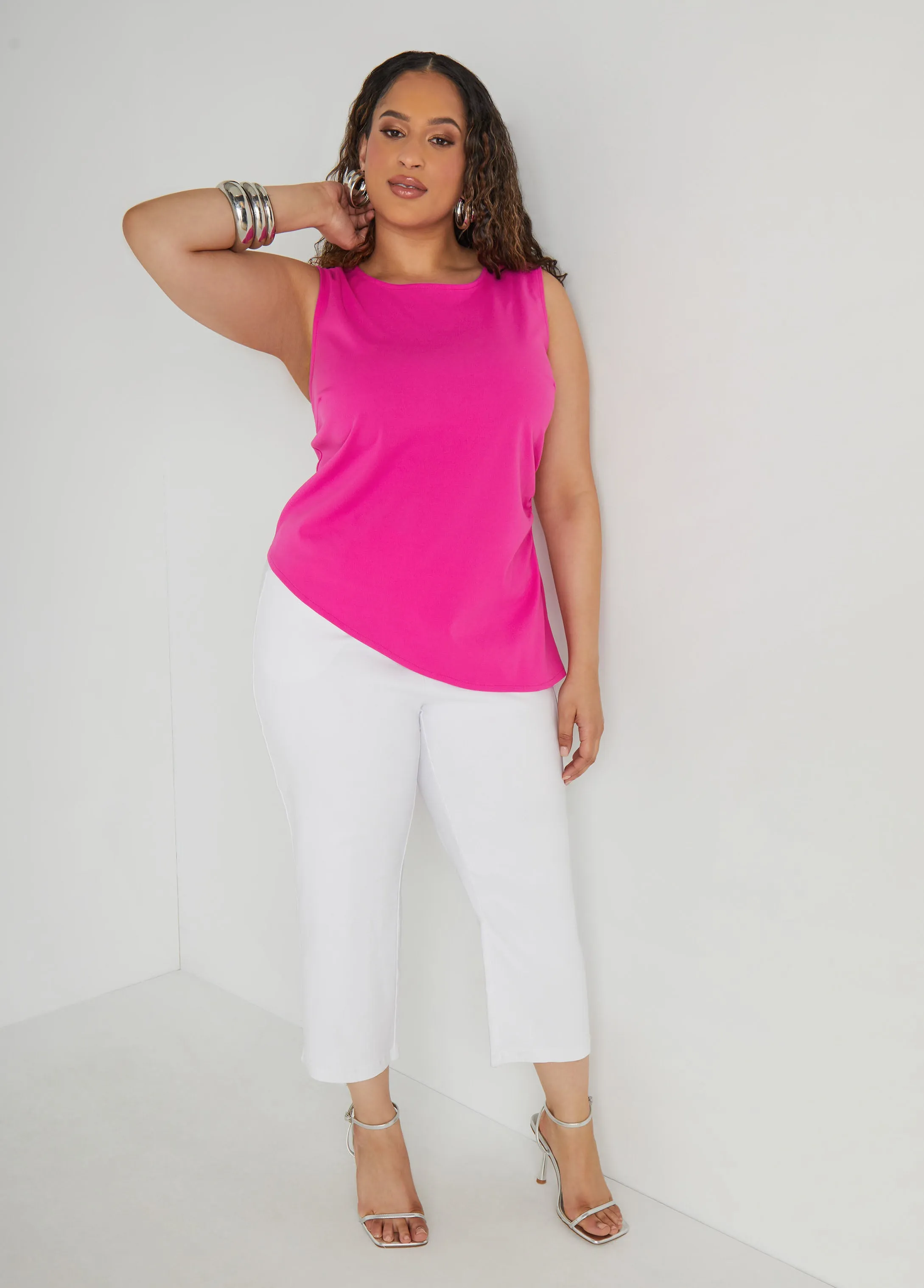 Ruched Stretch Crepe Top sold by Ashley Stewart product image thumbnail 3