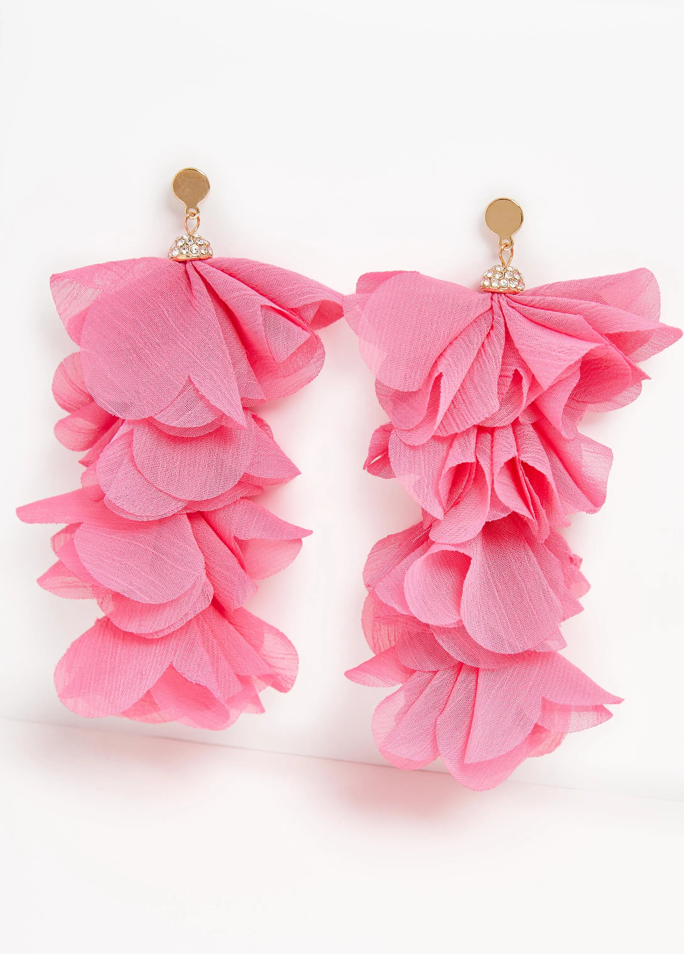 Crystal And Chiffon Petal Earrings sold by Ashley Stewart product image thumbnail 2