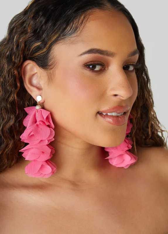 Crystal And Chiffon Petal Earrings sold by Ashley Stewart