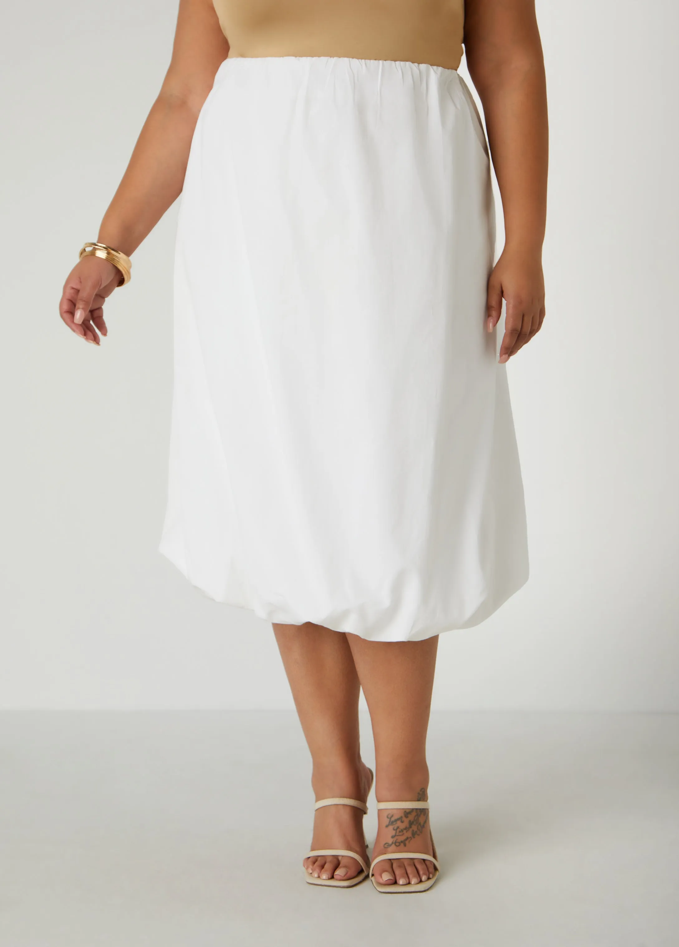 Cotton Midi Bubble Skirt sold by Ashley Stewart product image thumbnail 4