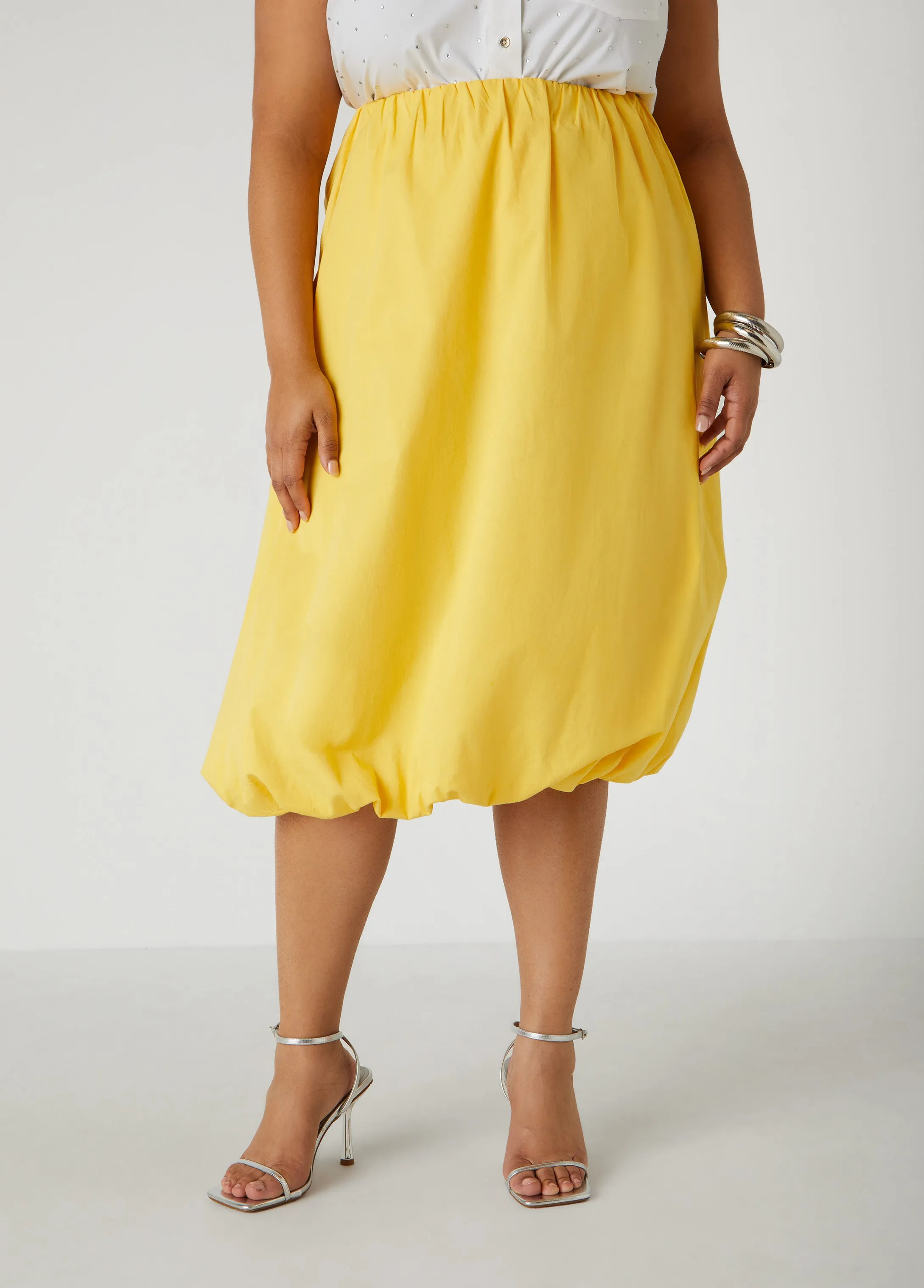 Cotton Midi Bubble Skirt sold by Ashley Stewart