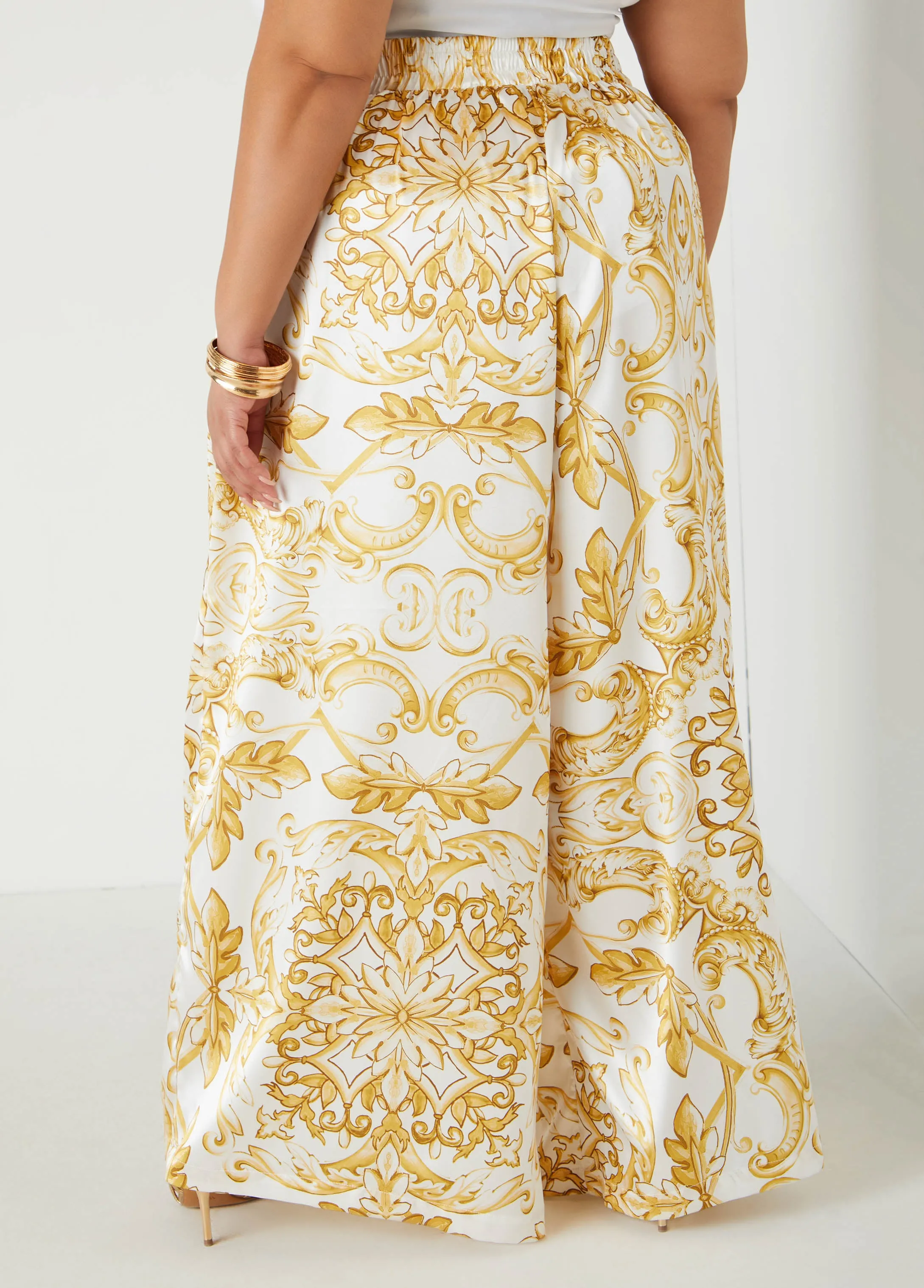 Baroque Print Wide Leg Pants sold by Ashley Stewart product image thumbnail 2