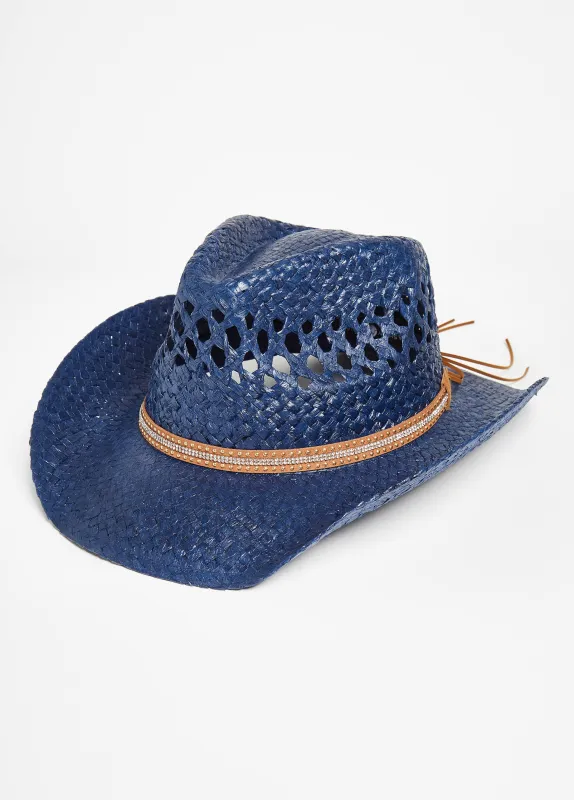 Crystal Straw Cowboy Hat sold by Ashley Stewart