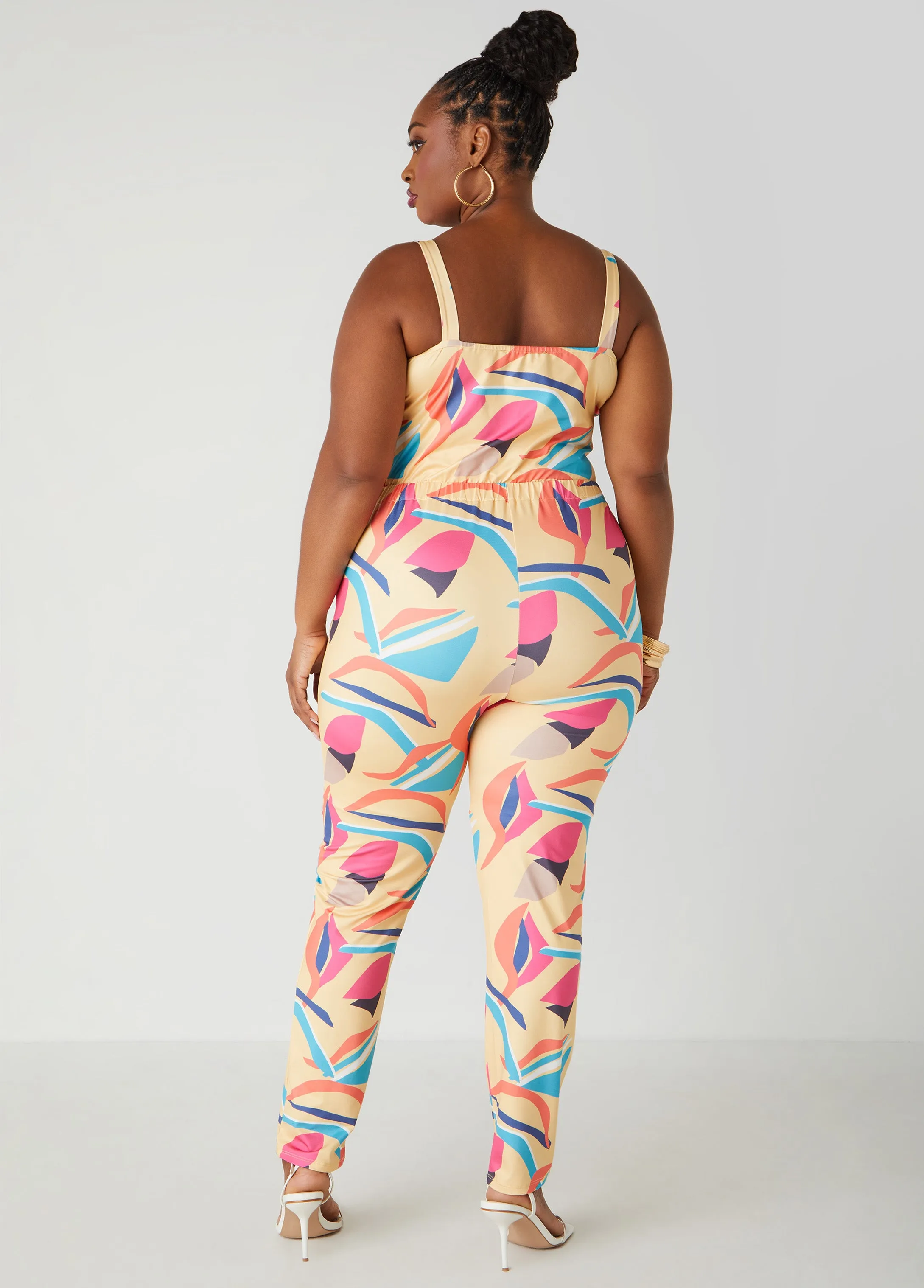 Abstract Print Cowl Neck Jumpsuit sold by Ashley Stewart product image thumbnail 2
