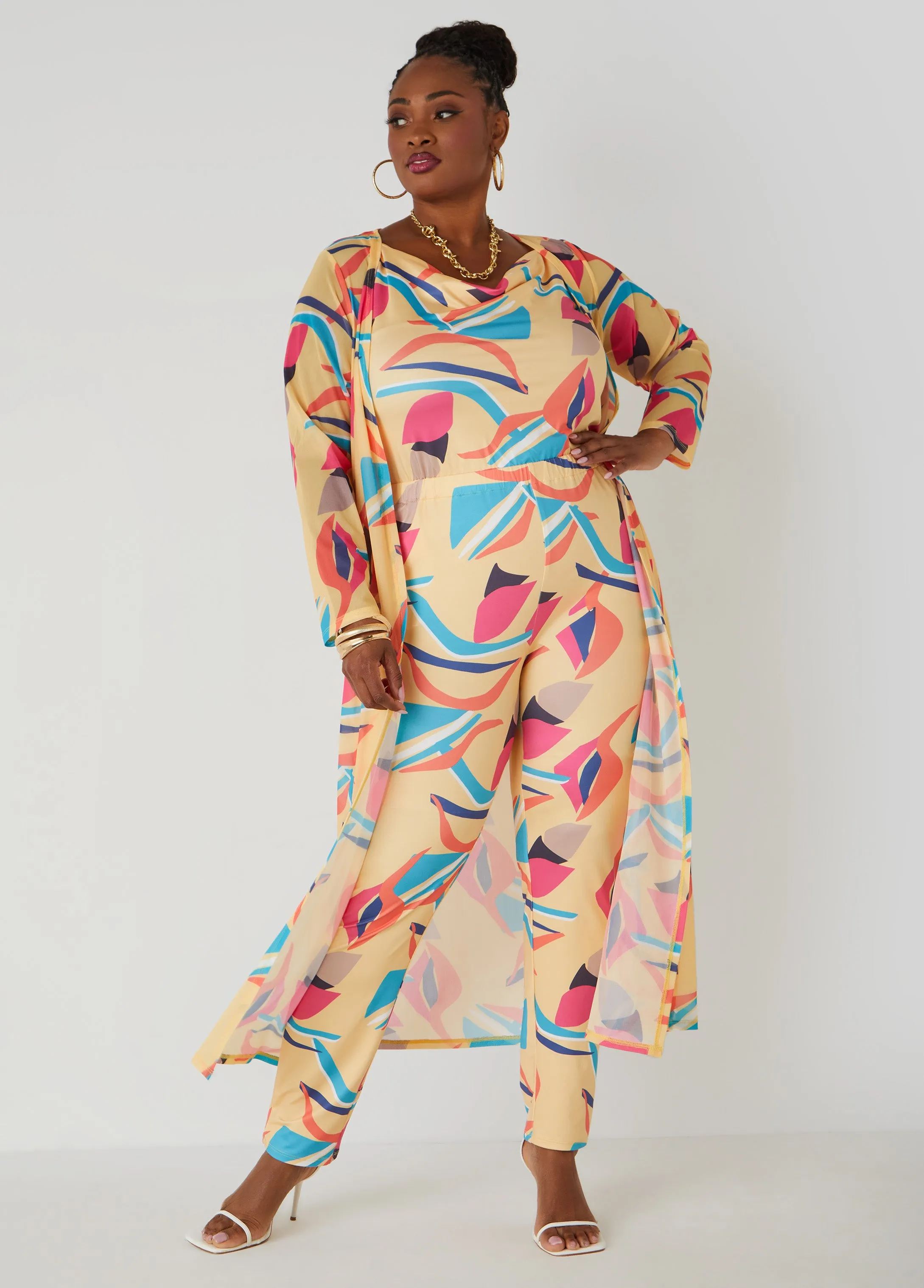 Abstract Print Duster sold by Ashley Stewart product image thumbnail 3