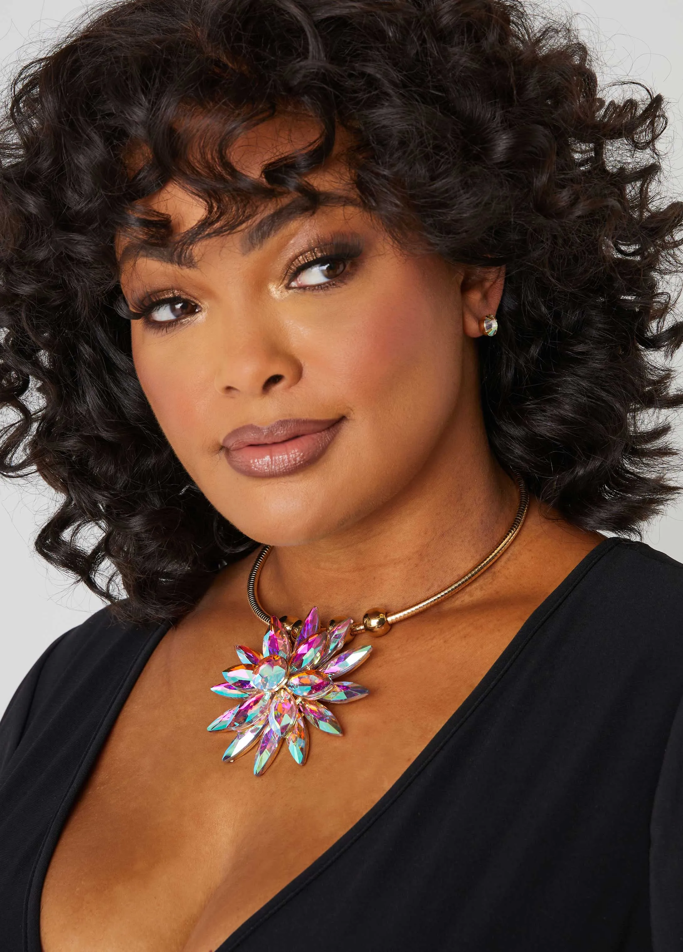 Iridescent Crystal Collar Set sold by Ashley Stewart