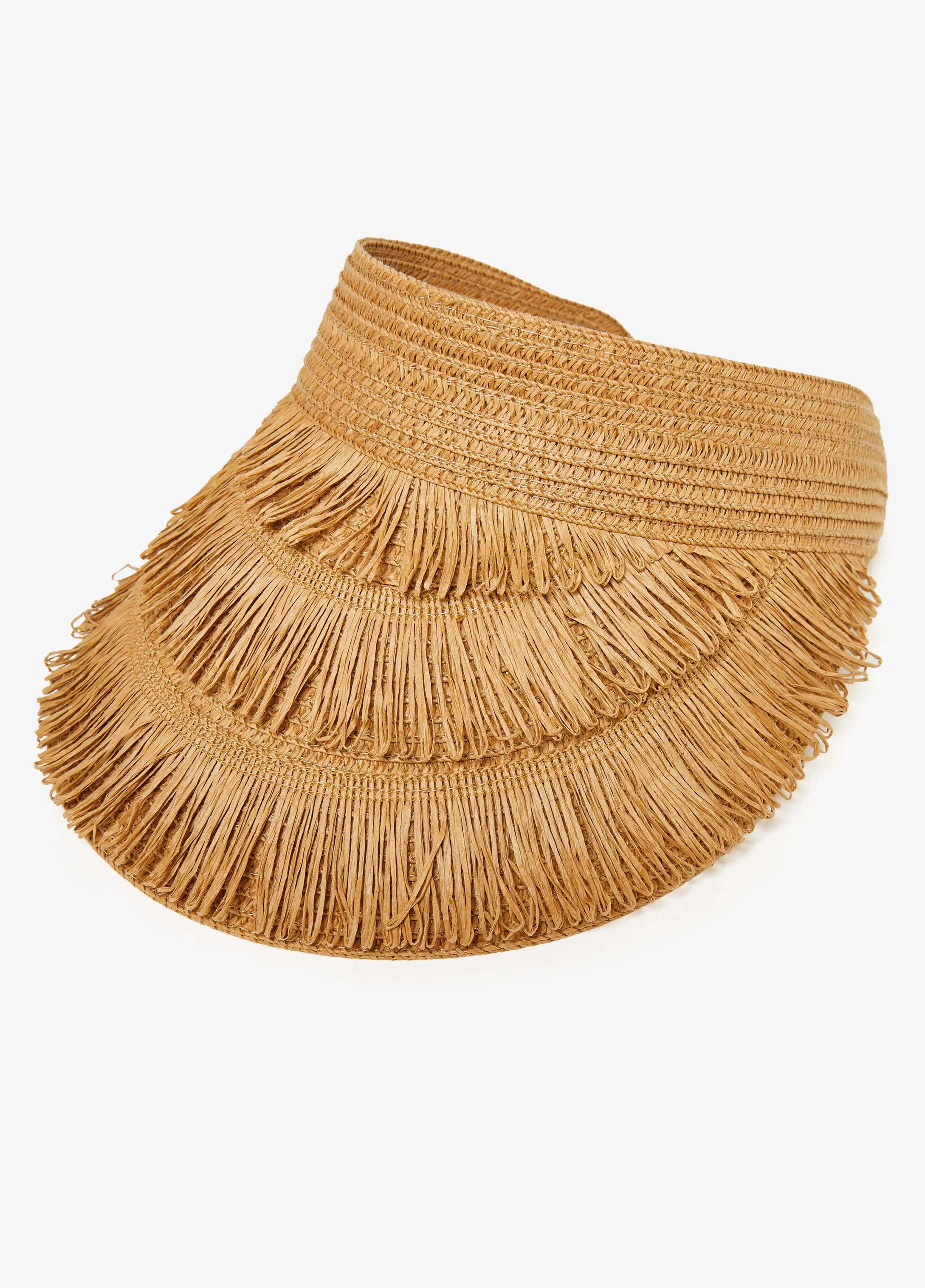 Tiered Straw Visor sold by Ashley Stewart product image thumbnail 2