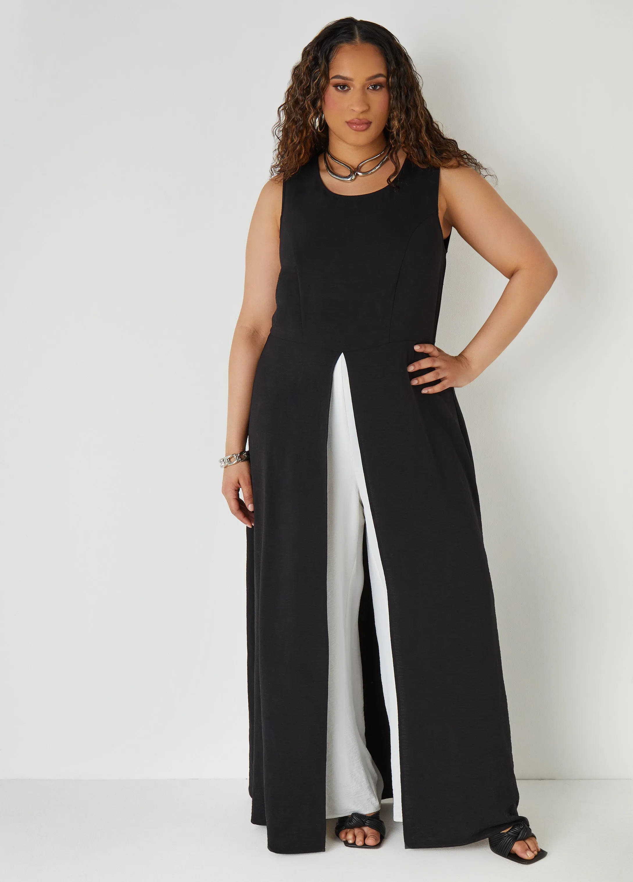 Layered Two Tone Jumpsuit sold by Ashley Stewart